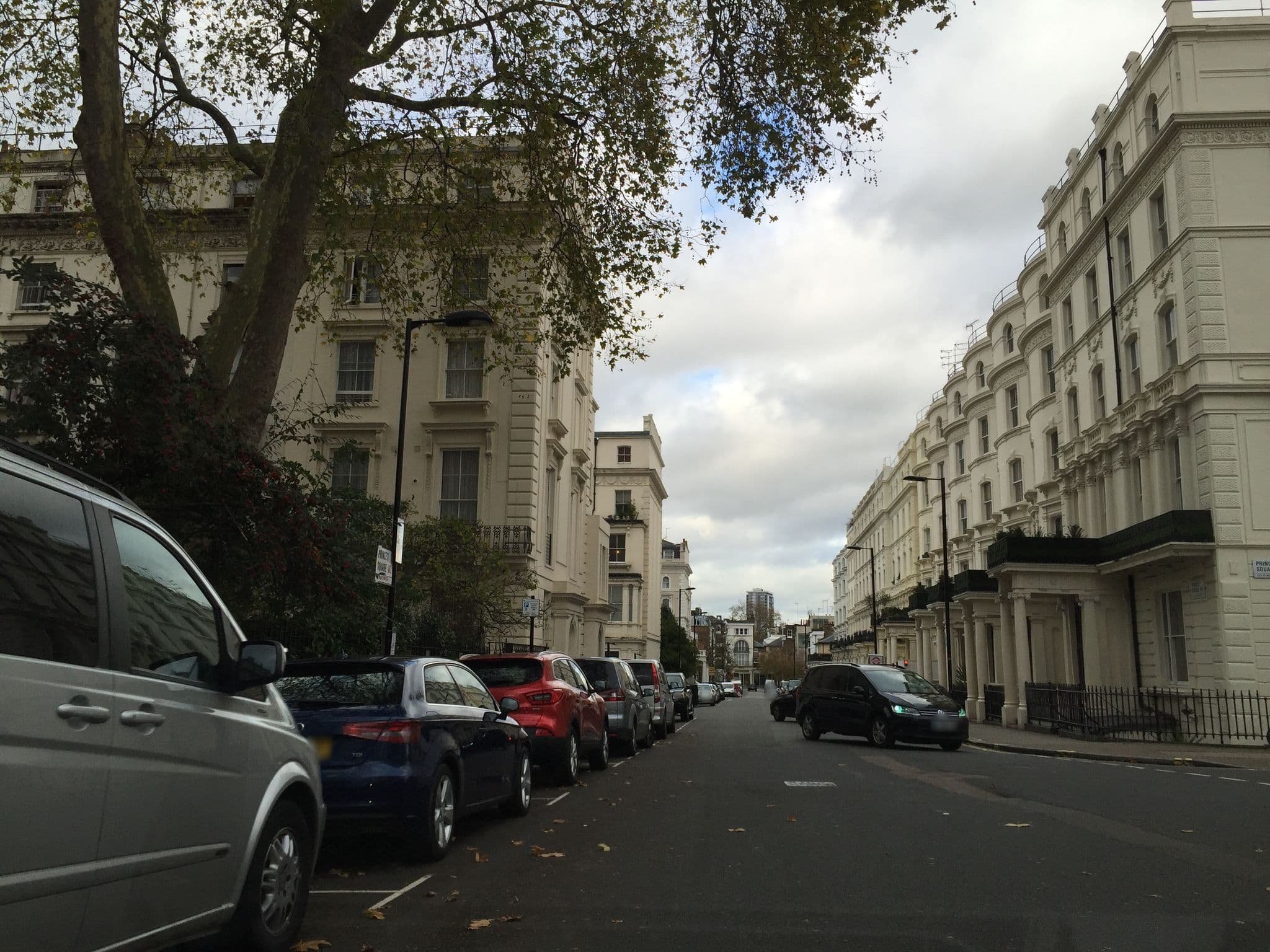 Street view near Lions Court Hotel, Lancaster Gate — © tcoppel (CC BY-SA · Mapillary)