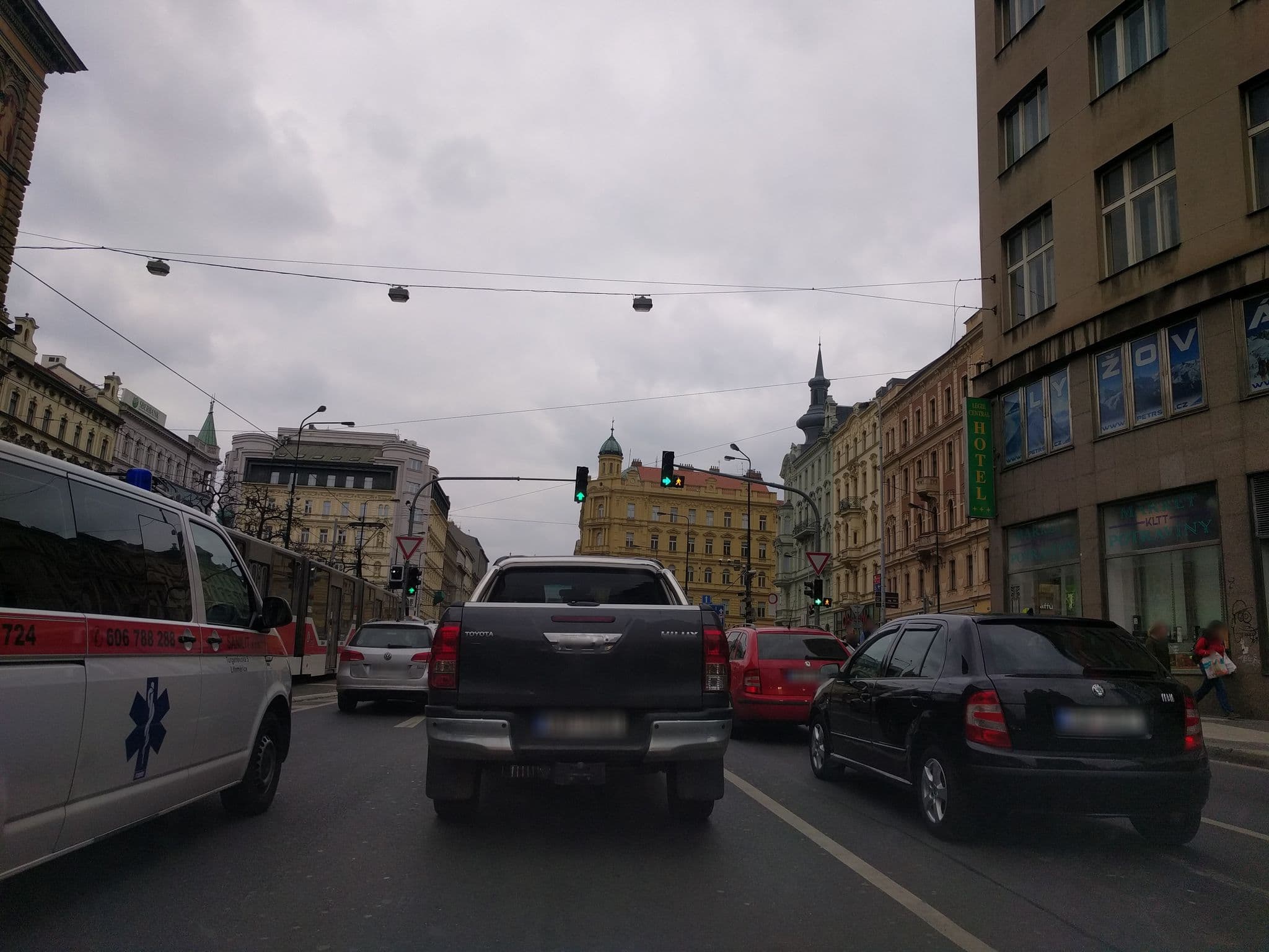 Street view near Legie, Nové Město