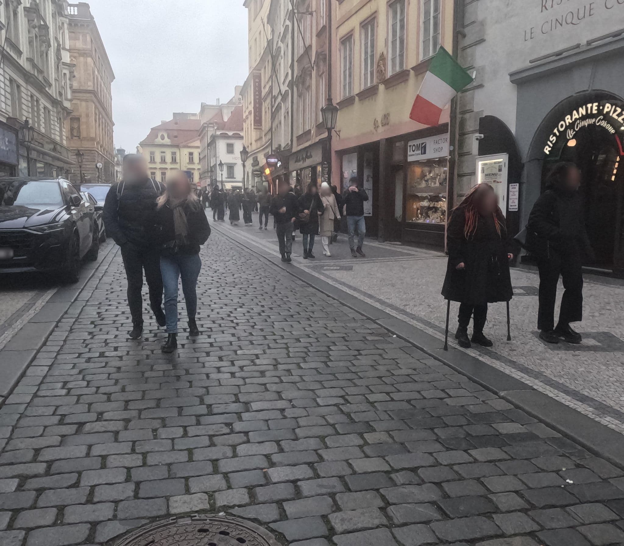 Street view near Hotel Melantrich, Prague