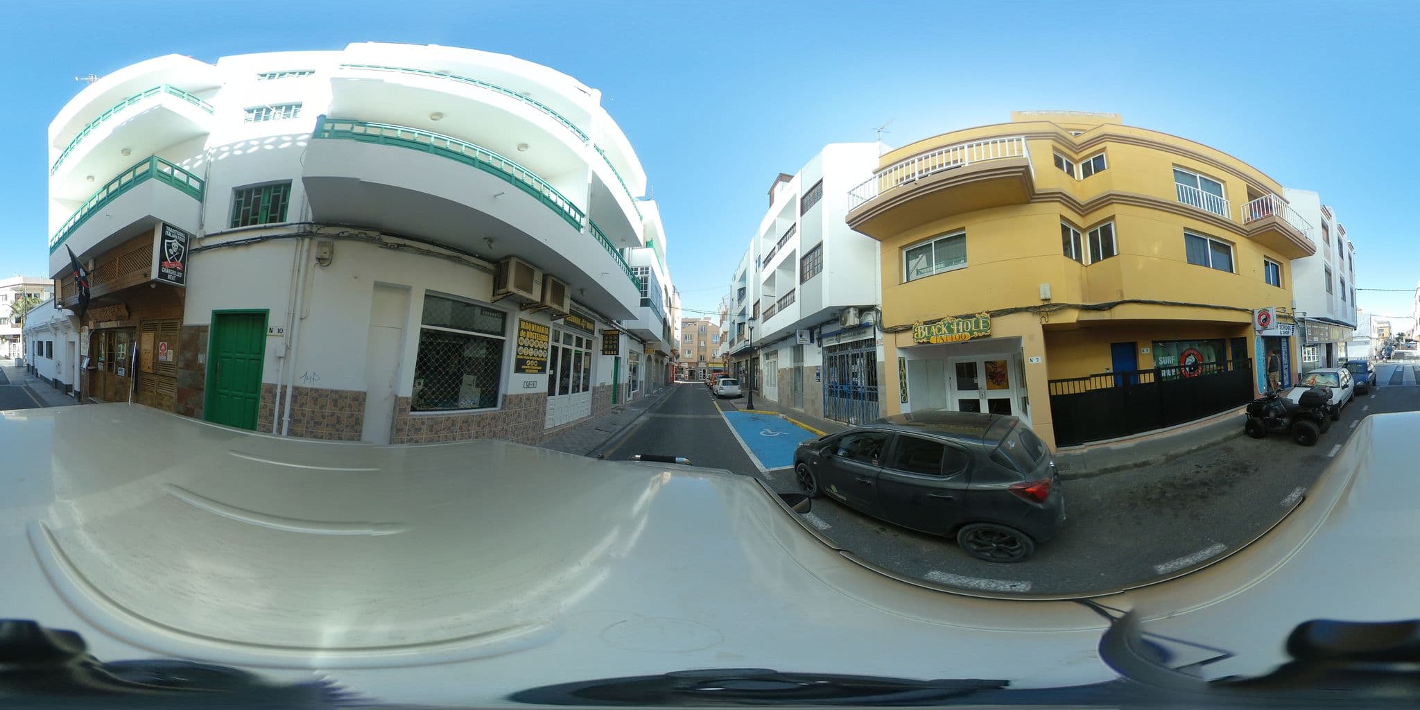 Street view near Apartamentos Infinity, Corralejo — © javiersanp (CC BY-SA · Mapillary)