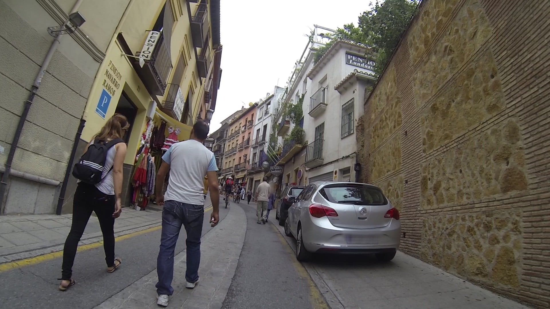 Street view near Hostal Navarro Ramos, Granada — © gpsvid (CC BY-SA · Mapillary)
