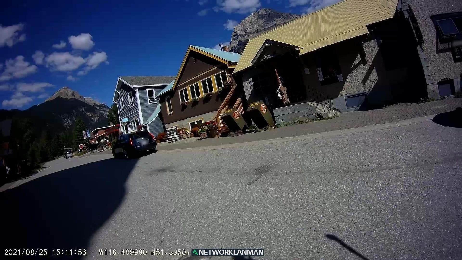 Street view near Kicking Horse Lodge, Golden — © networklanman (CC BY-SA · Mapillary)