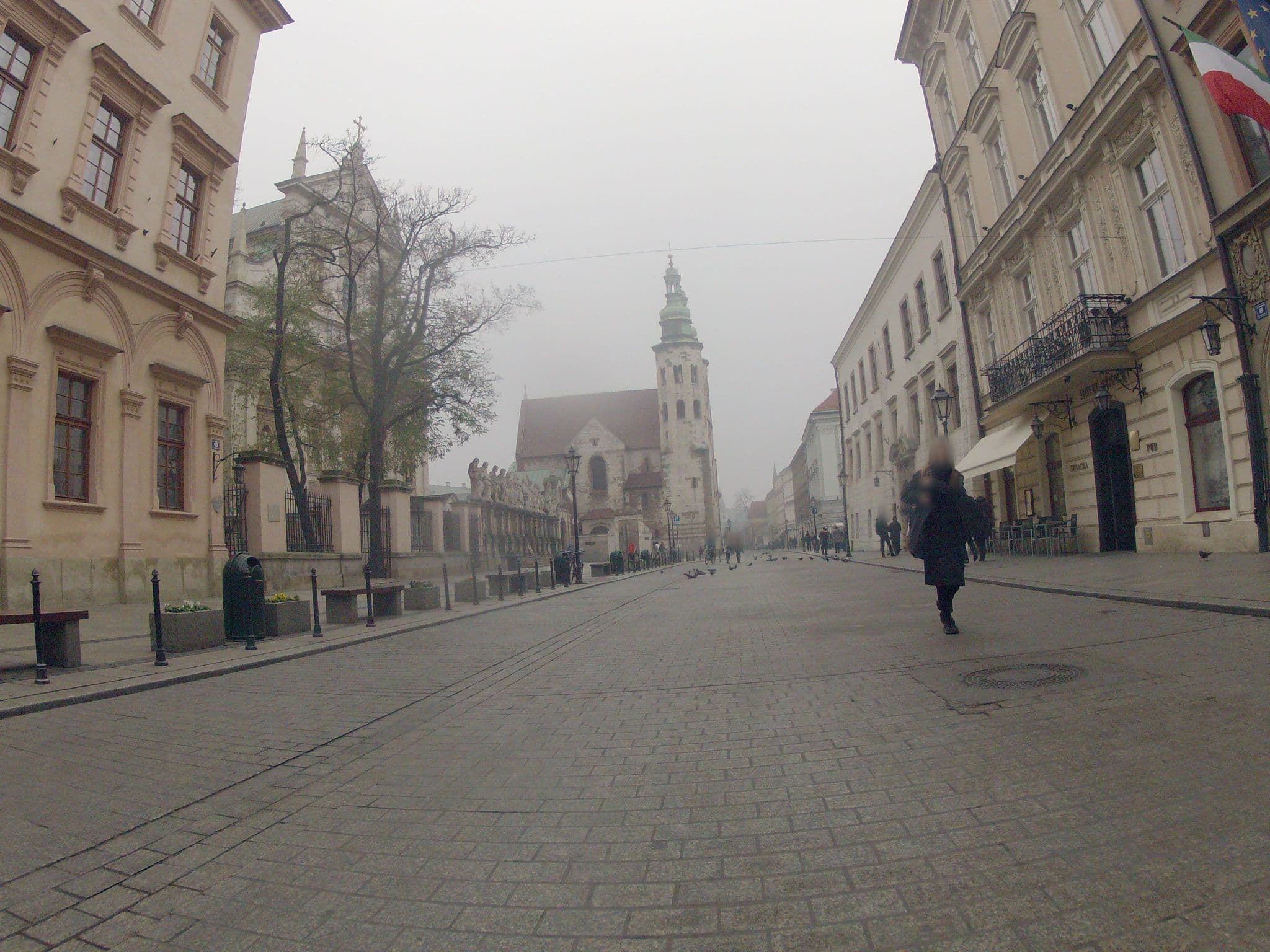 Street view near Apartament Main Square, Kraków — © ekeshkekesh (CC BY-SA · Mapillary)