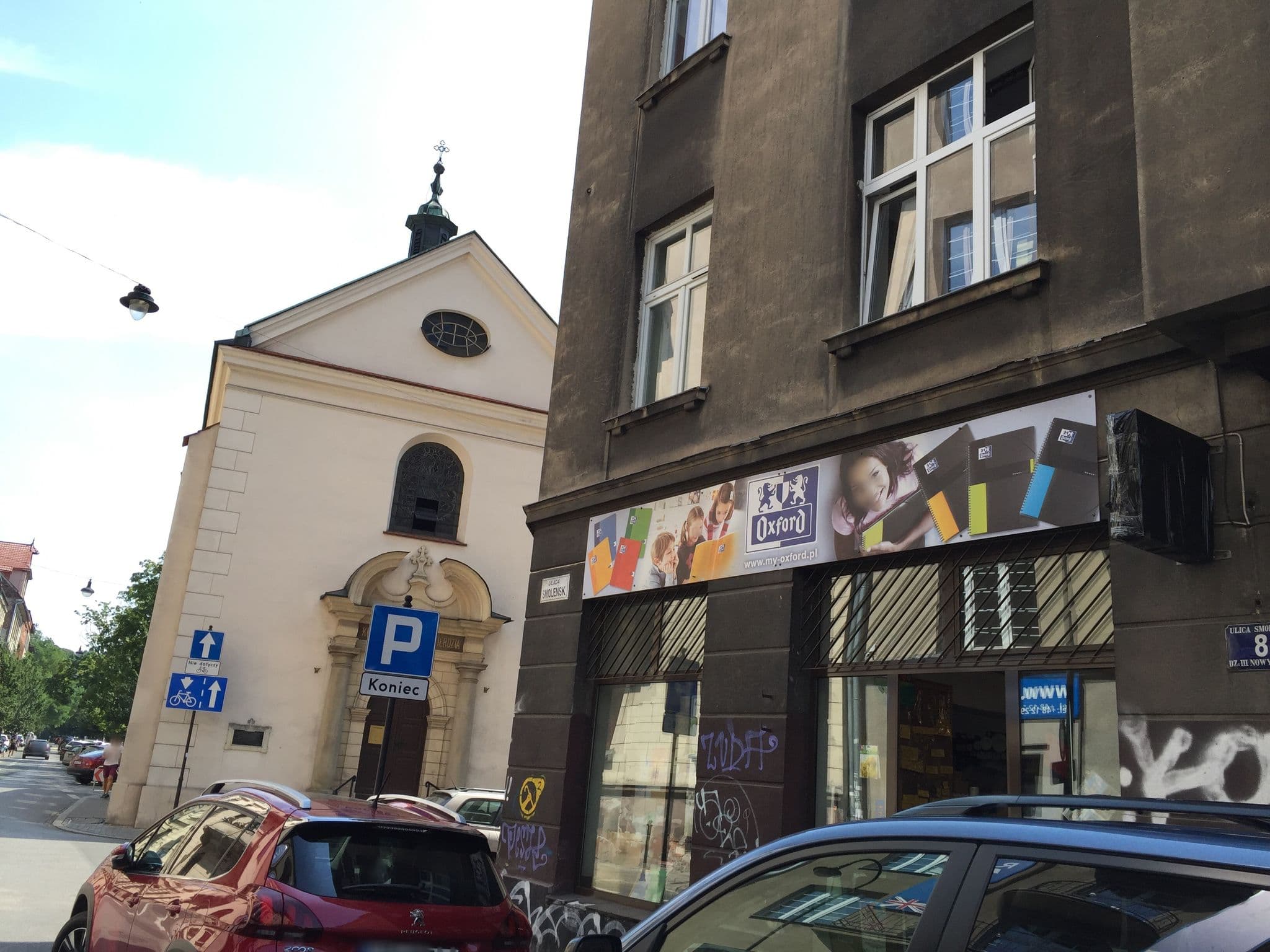 Street view near Bedrouse Apartments - Felicjanek - Old Town, Kraków — © richlv (CC BY-SA · Mapillary)