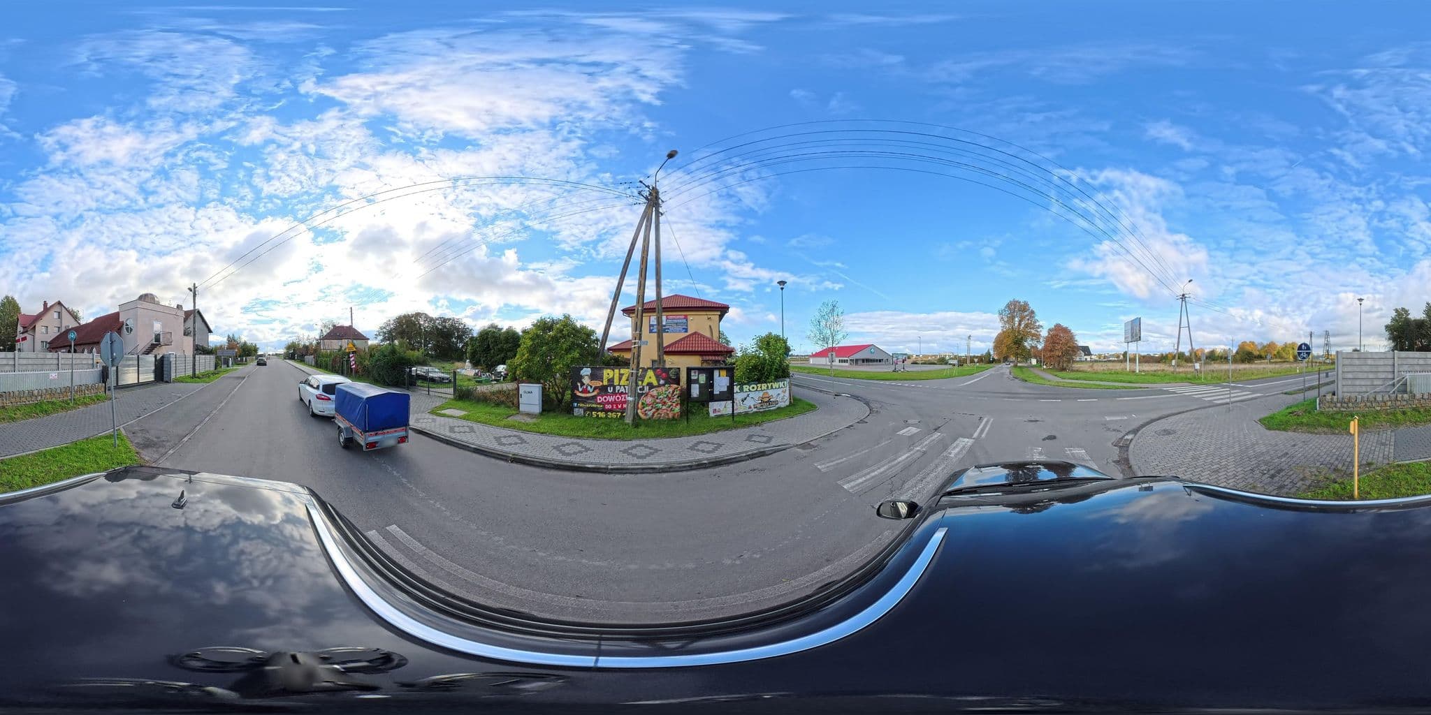 Street view near Hostel Europa, Ustronie Morskie — © Bart07 (CC BY-SA · Mapillary)