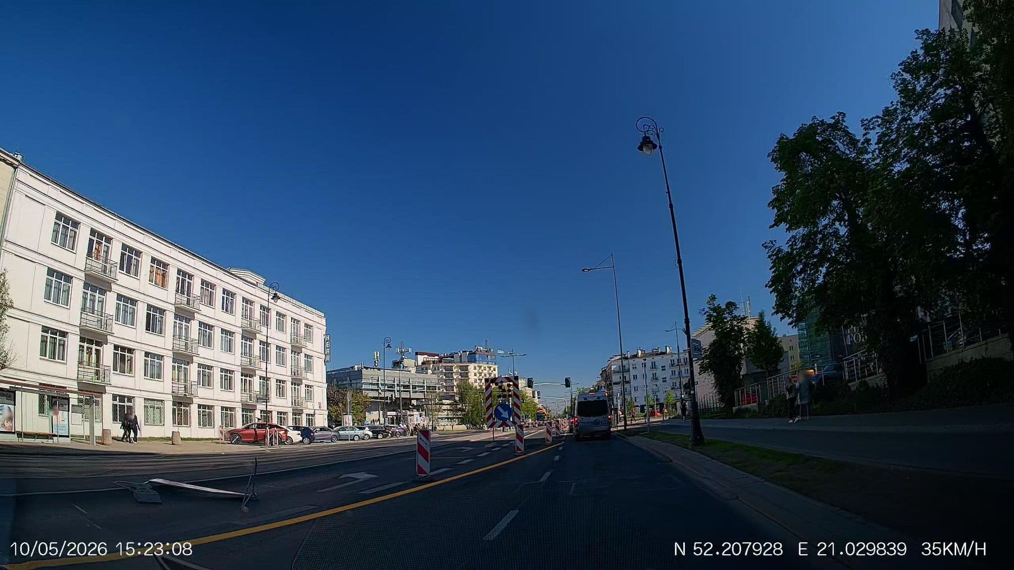 Street view near Hyatt Regency Warsaw, Mokotów — © Driven2574 (CC BY-SA · Mapillary)