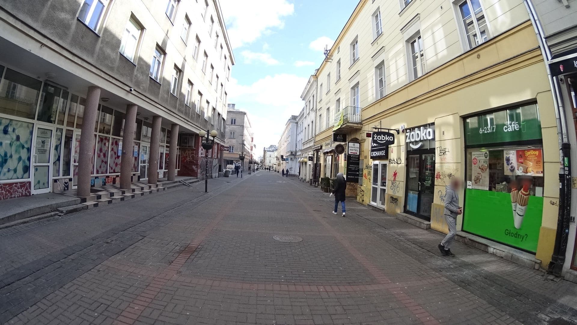 Street view near Chmielna Guesthouse, Śródmieście — © awizonosz (CC BY-SA · Mapillary)