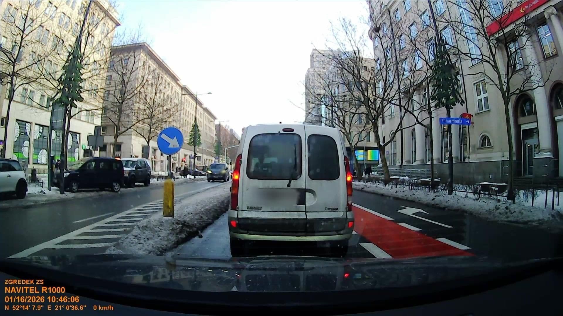 Street view near City Centre Apartments, Warsaw — © d3mol3k (CC BY-SA · Mapillary)