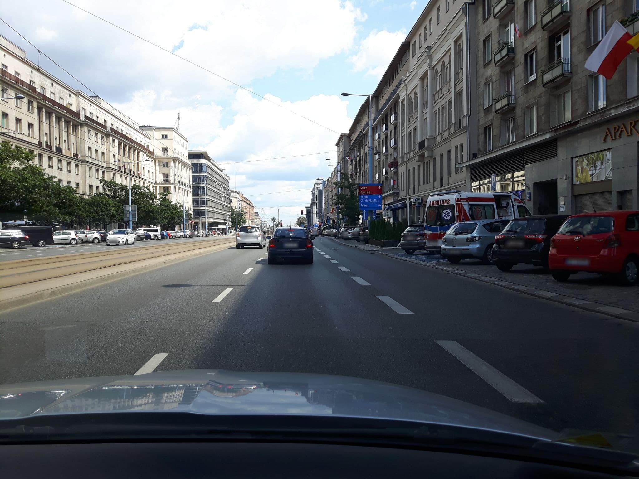 Street view near Apartament Stefan, Warsaw — © andpol_2288 (CC BY-SA · Mapillary)