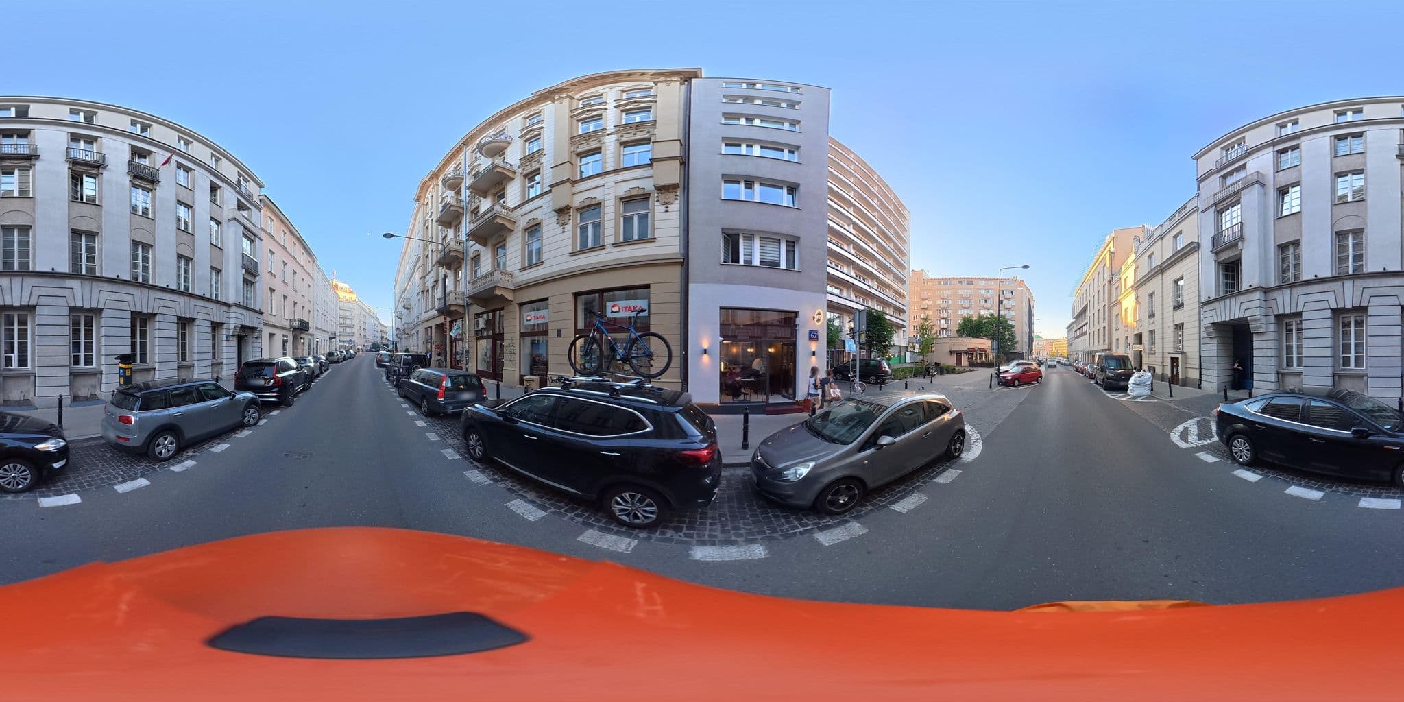 Street view near "Hostel Orange" S.C. Agnieszka Kukiz-Szczucińska i Adam Szczuciński, Śródmieście — © awizonosz (CC BY-SA · Mapillary)