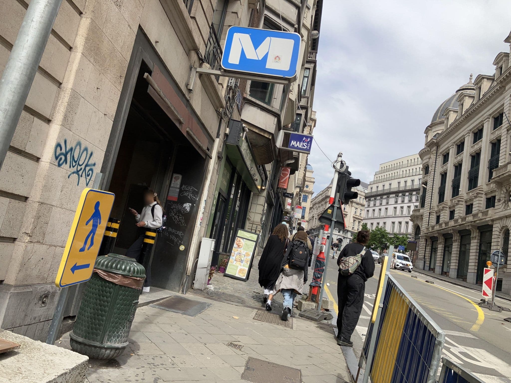 Street view near Hotel Centrale, Brussels — © southglos (CC BY-SA · Mapillary)