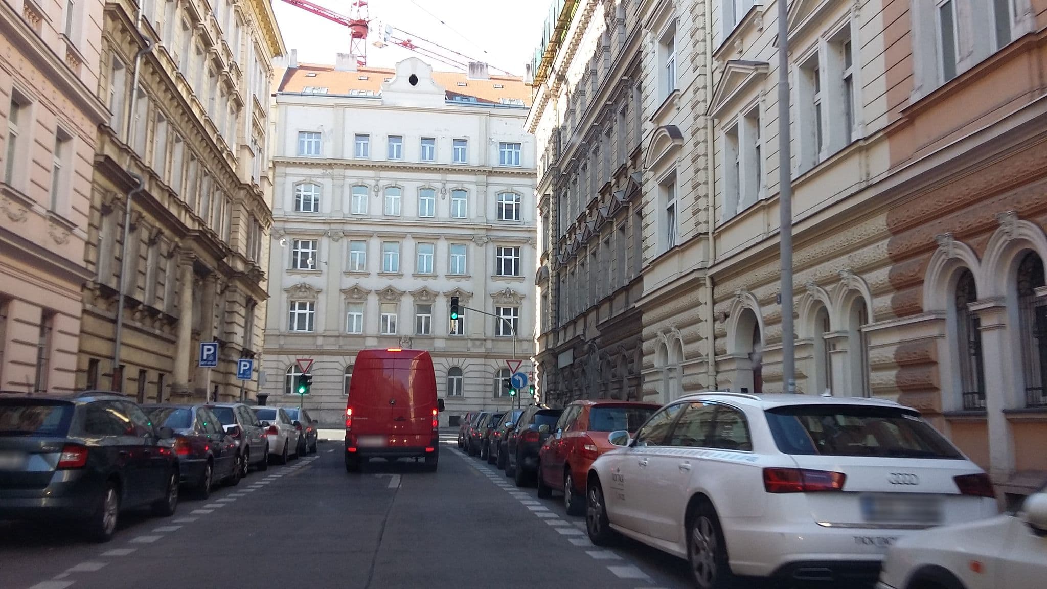 Street view near Pilgrim Hostel, Smíchov — © gob (CC BY-SA · Mapillary)