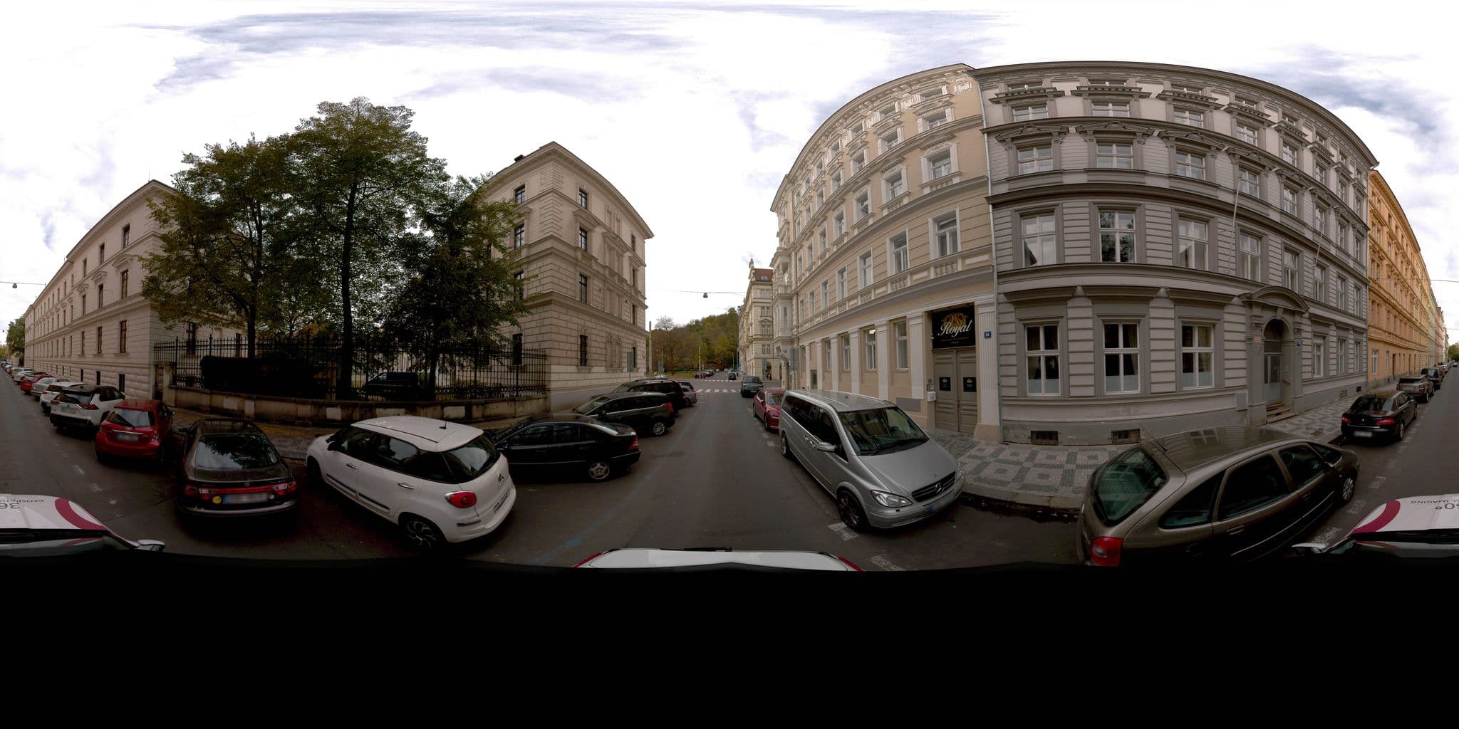 Street view near Petrinska Apartments, Smíchov — © jeffreymartin (CC BY-SA · Mapillary)