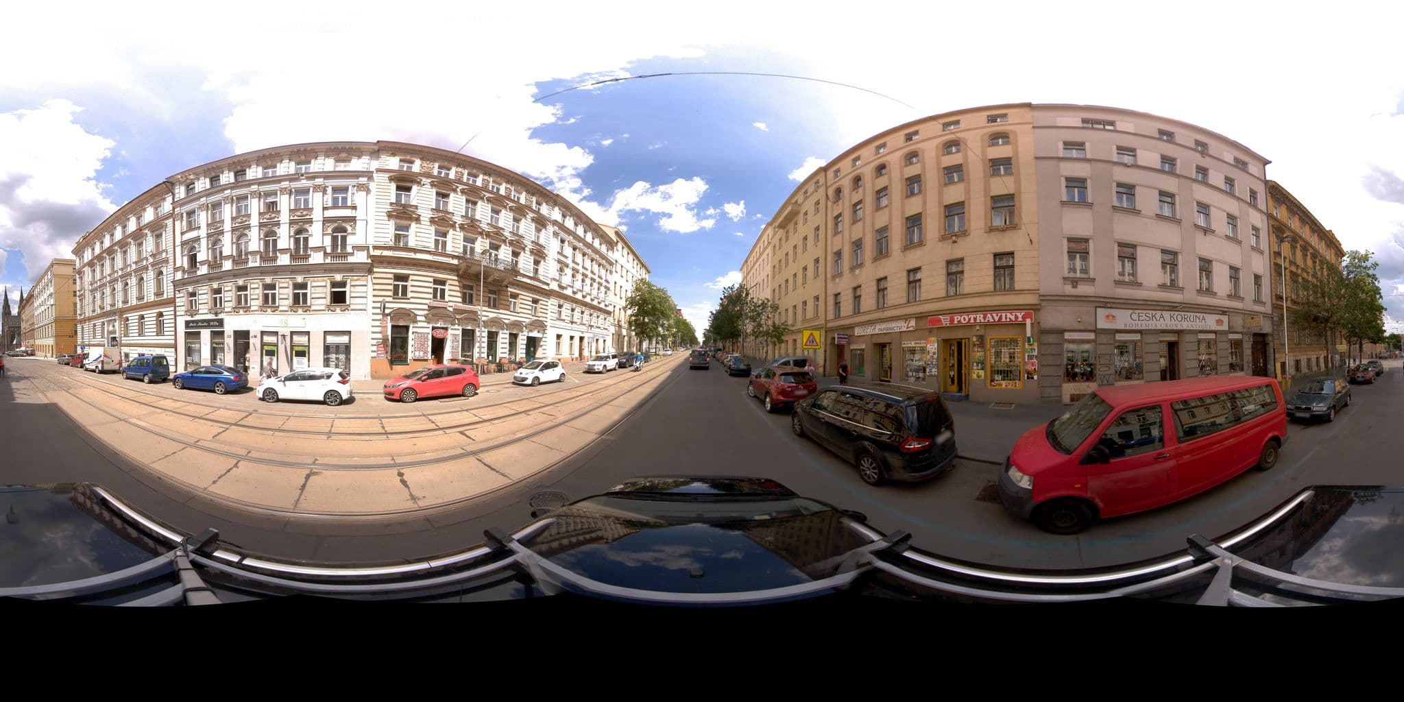 Street view near Hotel Tosca, Královské Vinohrady — © jeffreymartin (CC BY-SA · Mapillary)