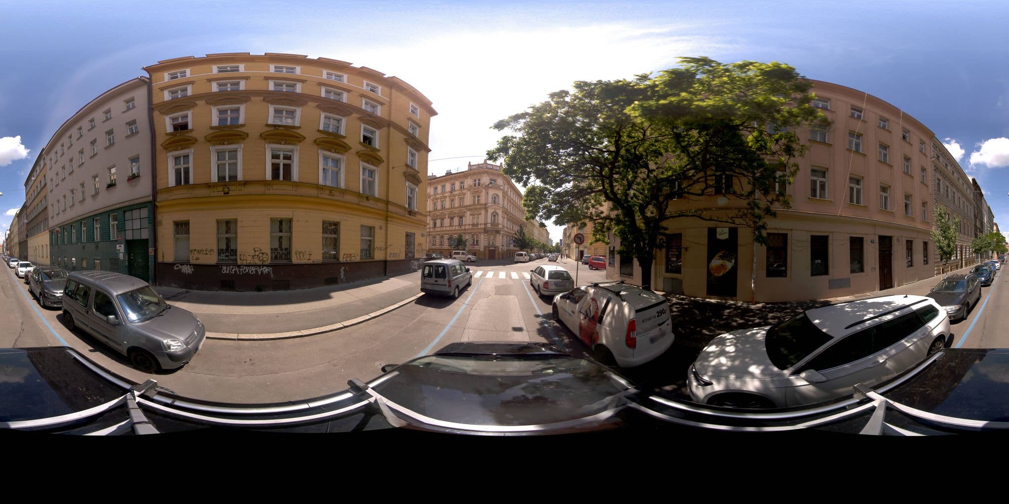 Street view near Alfa Tourist Service Hostel Lublanska, Královské Vinohrady — © jeffreymartin (CC BY-SA · Mapillary)
