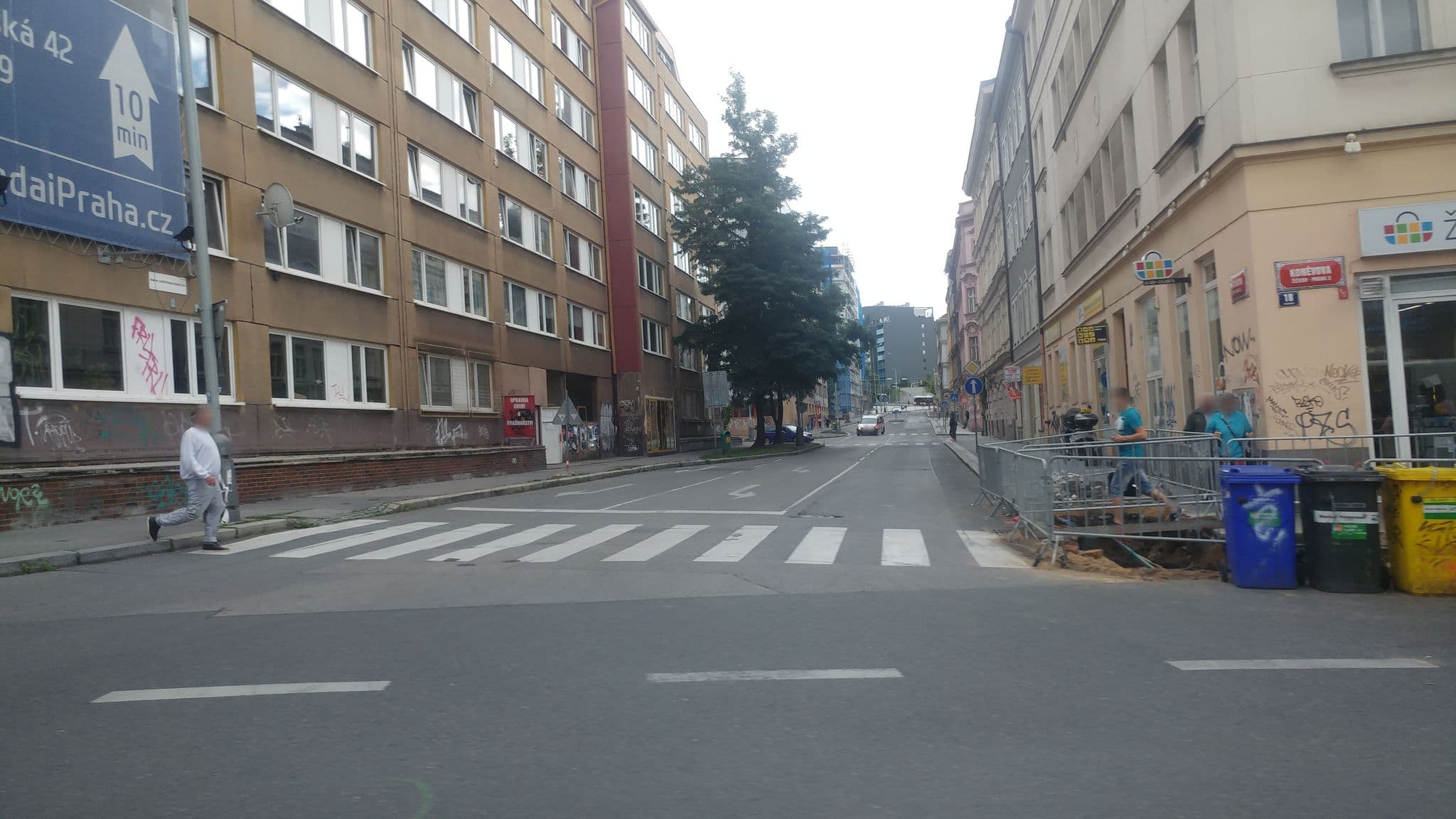 Street view near Hotel Vitkov Prague, Žižkov — © pbb (CC BY-SA · Mapillary)