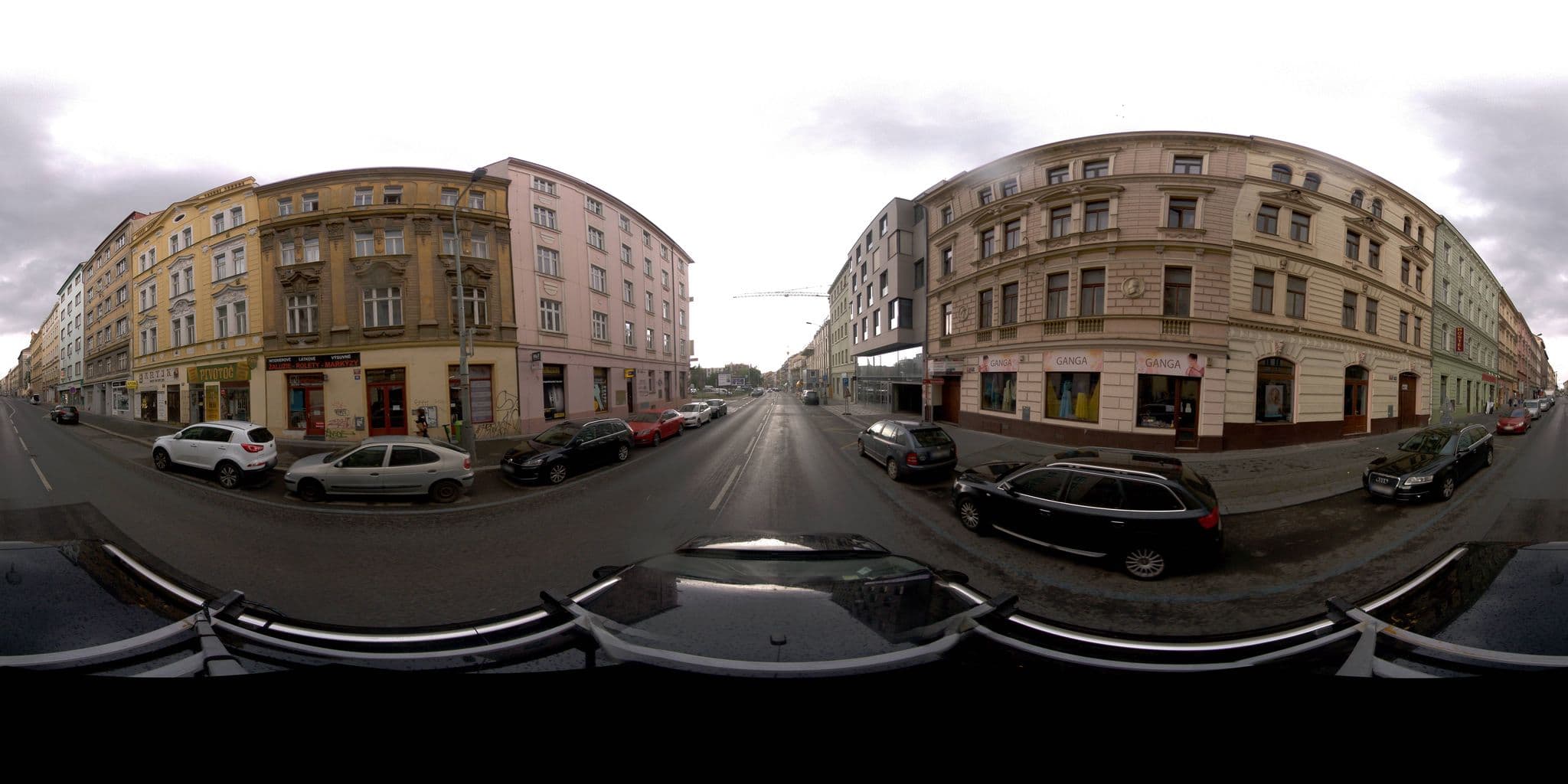 Street view near Florenc Apartments, Žižkov — © jeffreymartin (CC BY-SA · Mapillary)