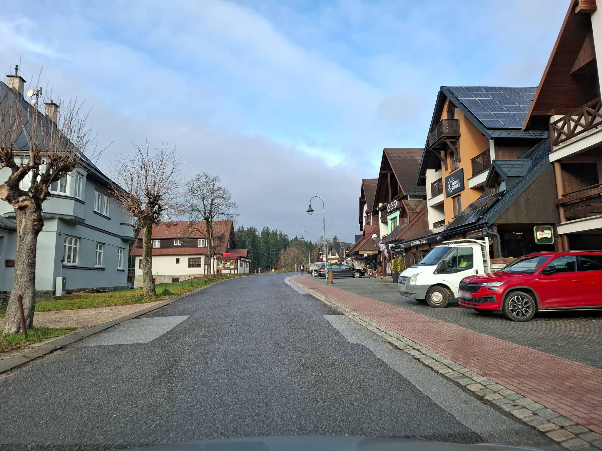 Street view near Pension Lichtenstein, Harrachov — © masterofnoroad (CC BY-SA · Mapillary)