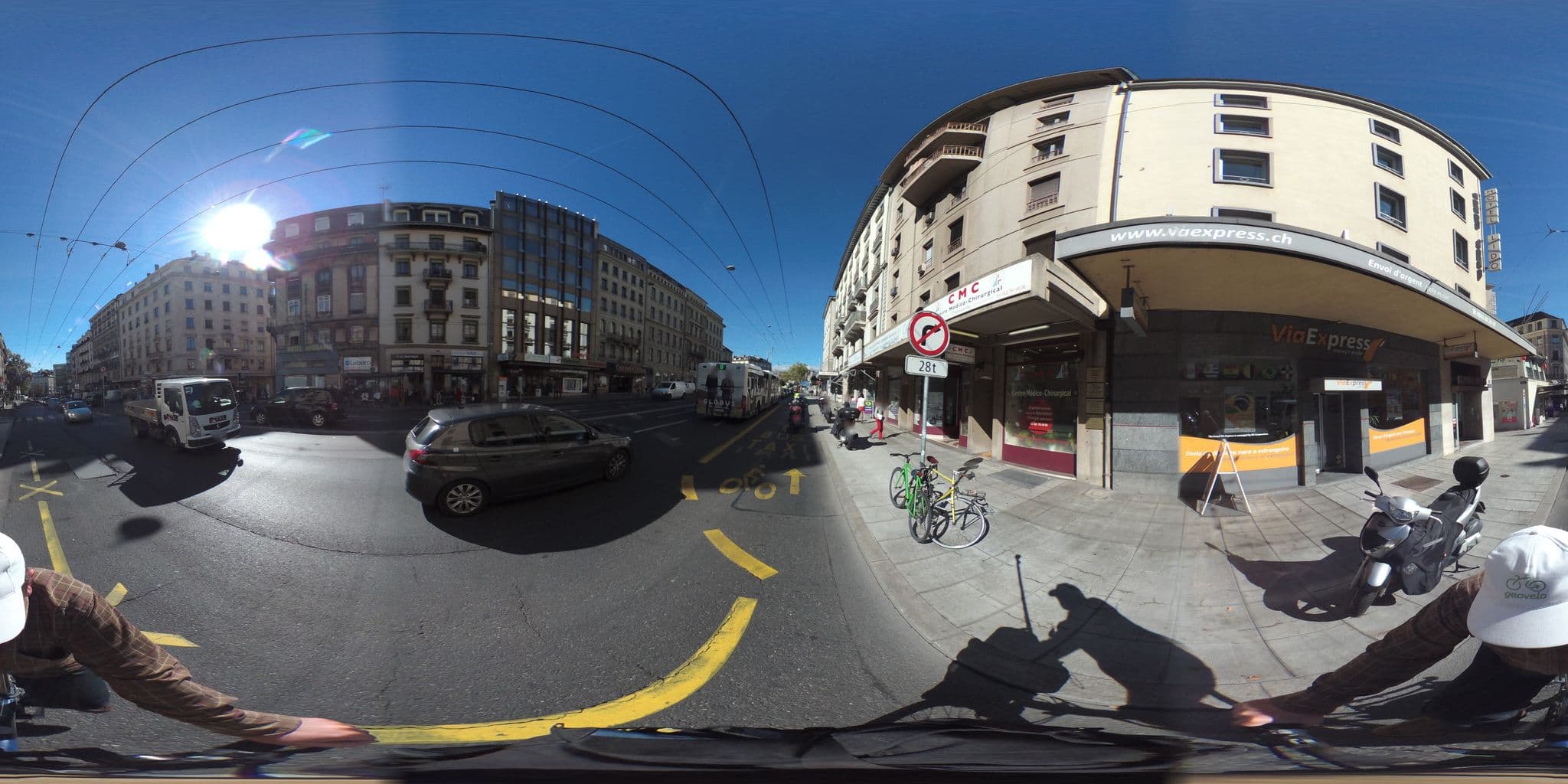 Street view near Hotel Moderne, Geneva — © geovelo (CC BY-SA · Mapillary)