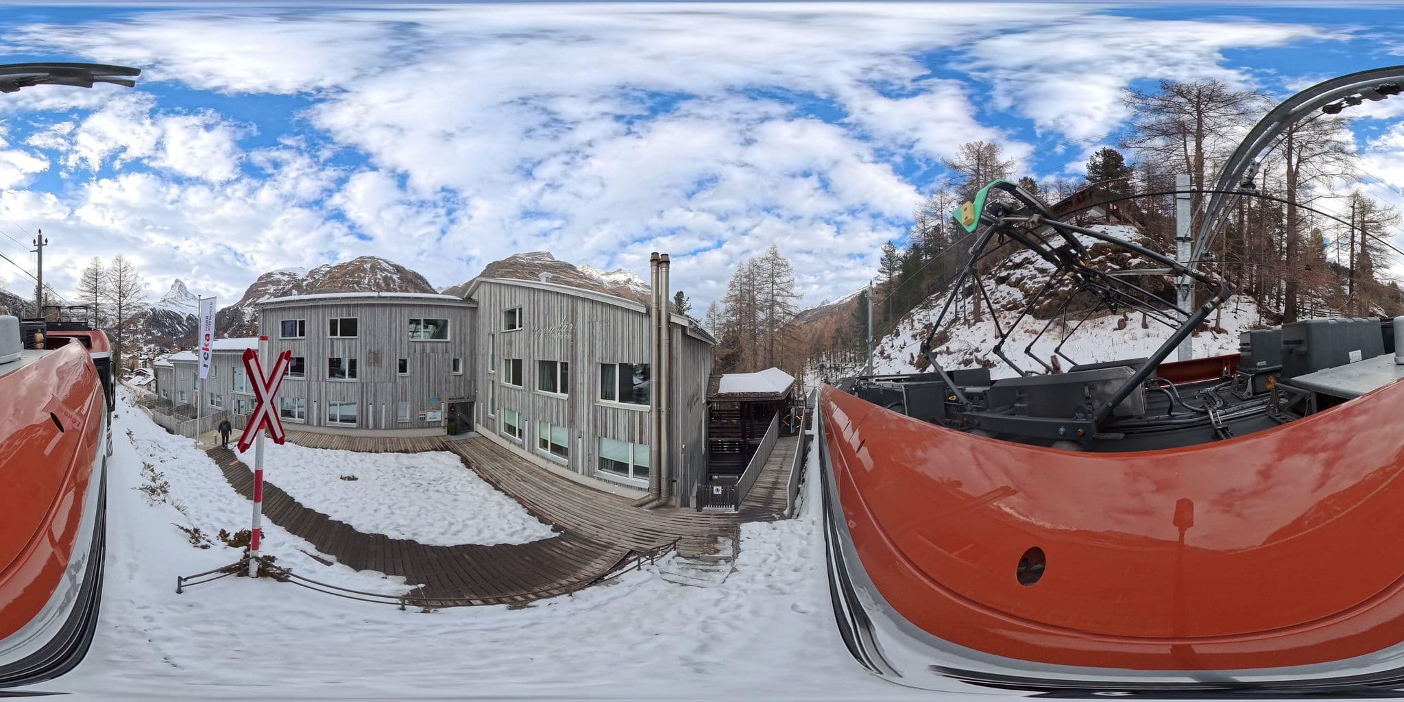 Street view near Naturfreunde Hotel Zermatt, Zermatt — © MattWithHuskies (CC BY-SA · Mapillary)