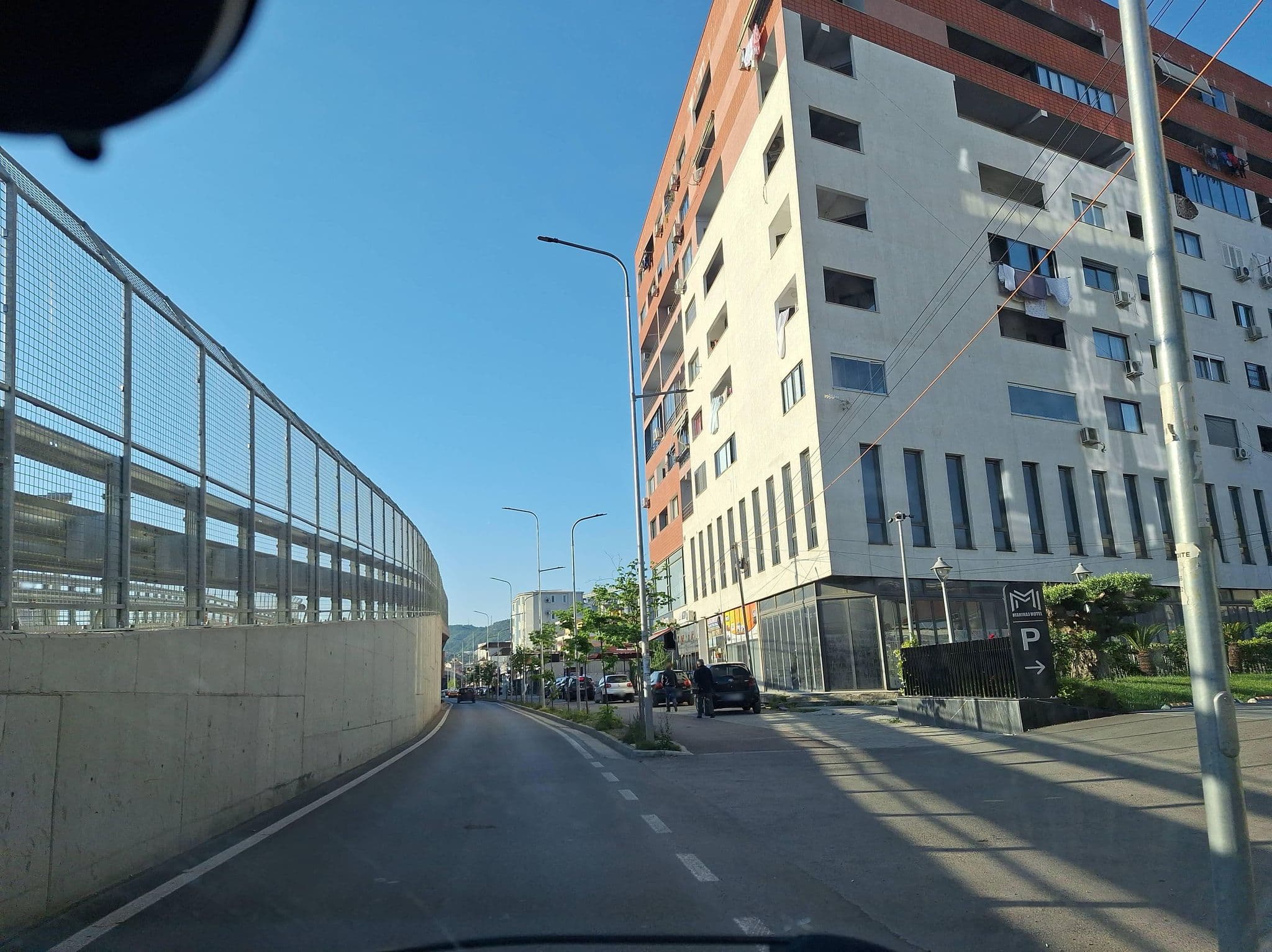 Street view near Marinaj Hotel, Tirana — © denisju_osm (CC BY-SA · Mapillary)
