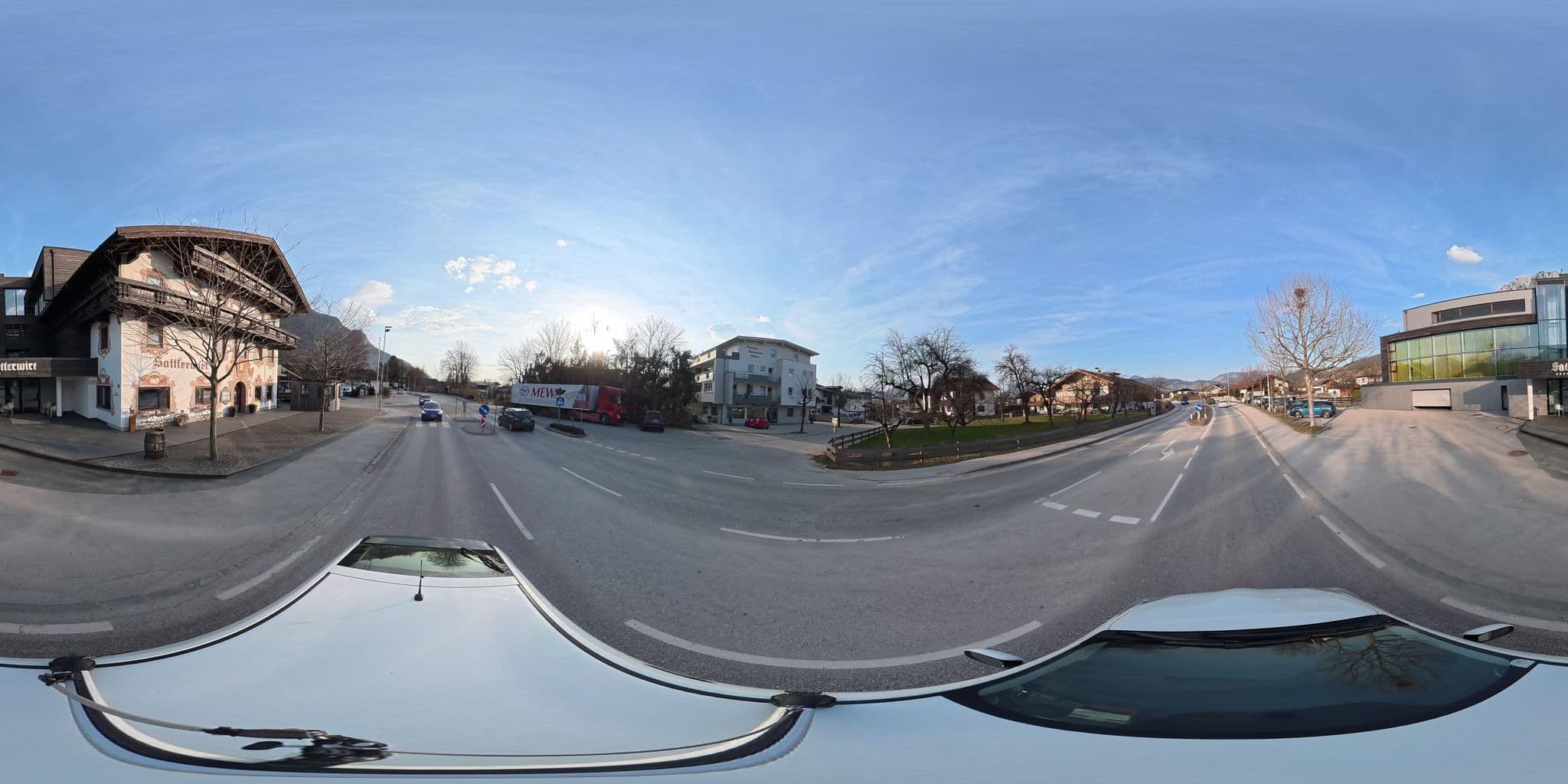 Street view near Pension Kaiserblick, Kössen — © osmplus_org (CC BY-SA · Mapillary)