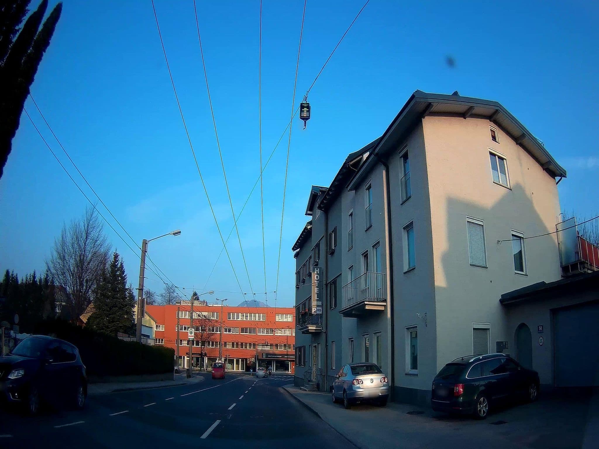 Street view near Hotel Junior, Salzburg — © fuchserl (CC BY-SA · Mapillary)