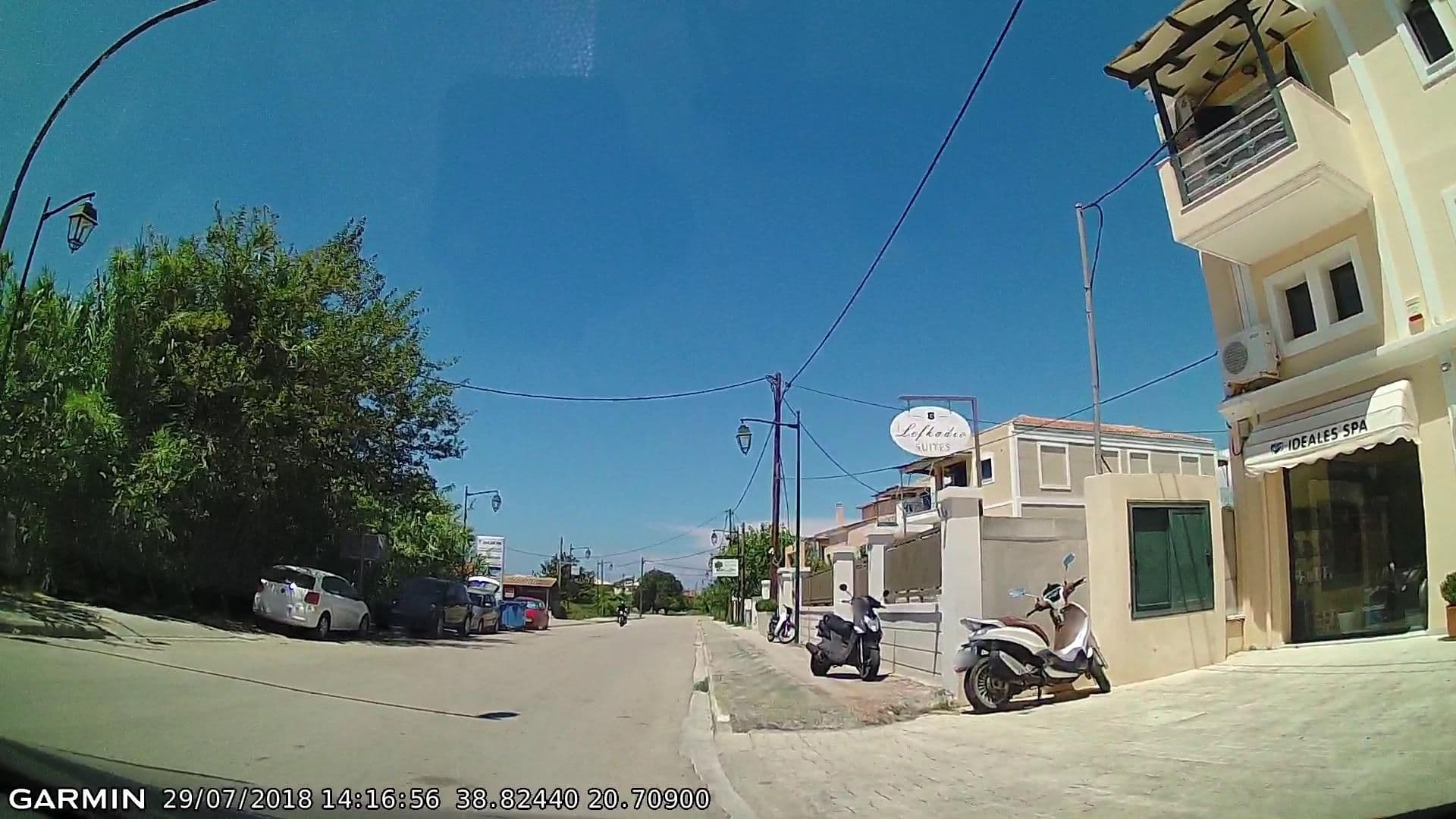 Street view near Lefkadio Suites, Lefkáda — © pppetros (CC BY-SA · Mapillary)