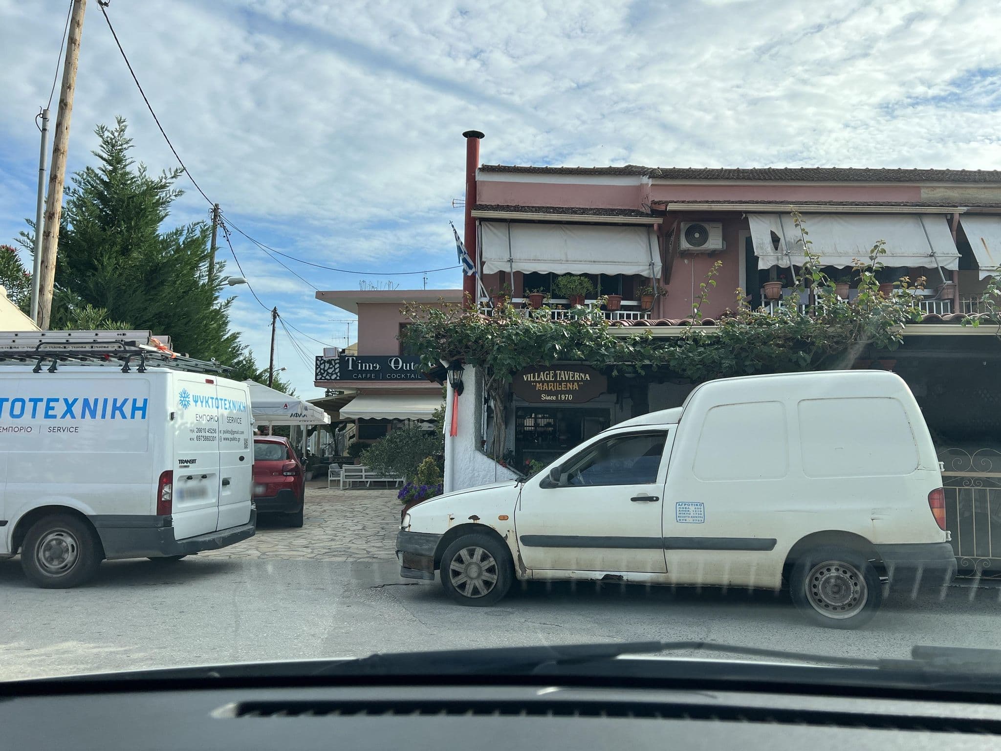 Street view near Sweet Memories Beach House, Ágios Matthaíos — © VMConsulting (CC BY-SA · Mapillary)