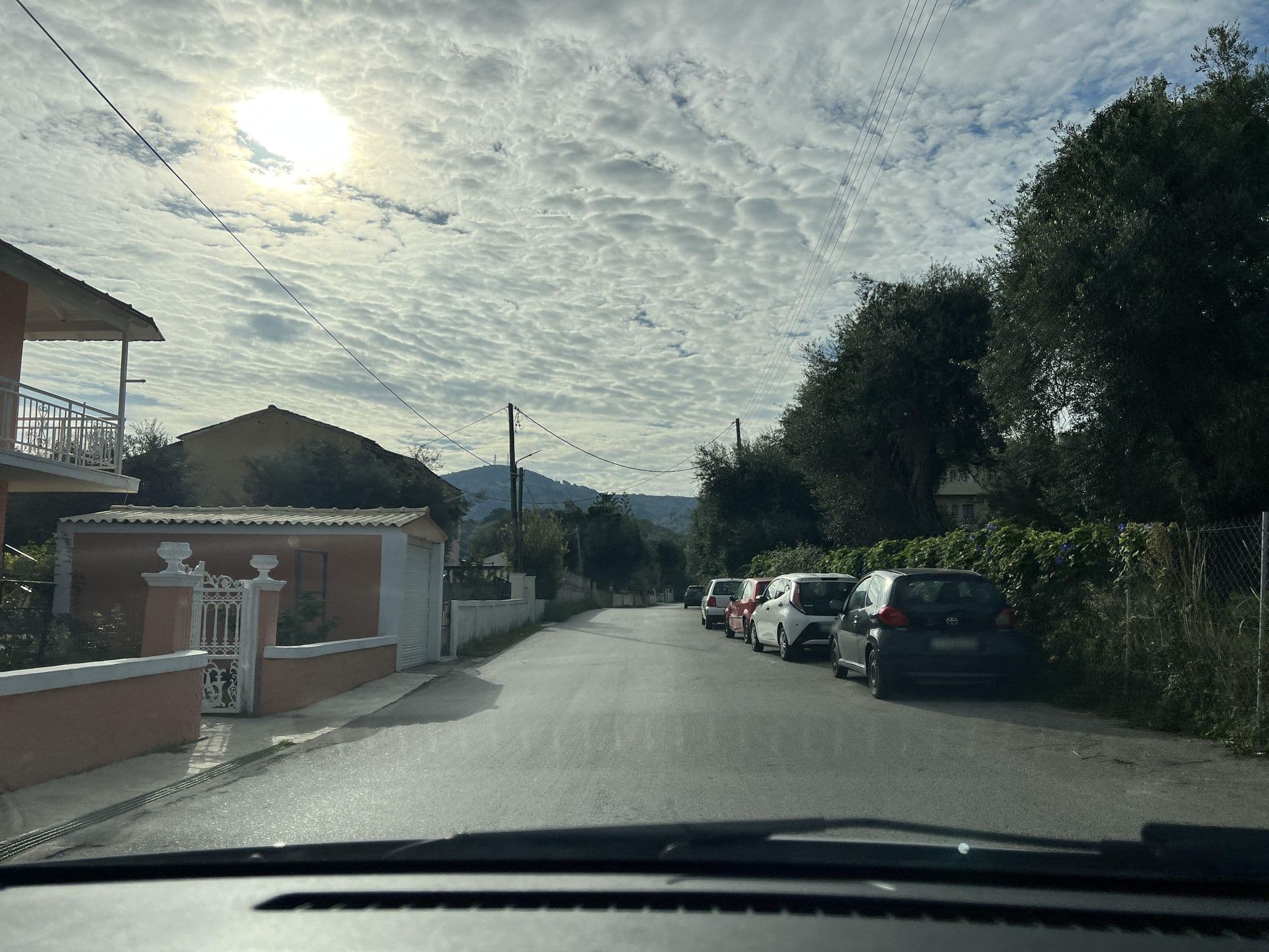 Street view near pandoras, Ágios Matthaíos — © VMConsulting (CC BY-SA · Mapillary)