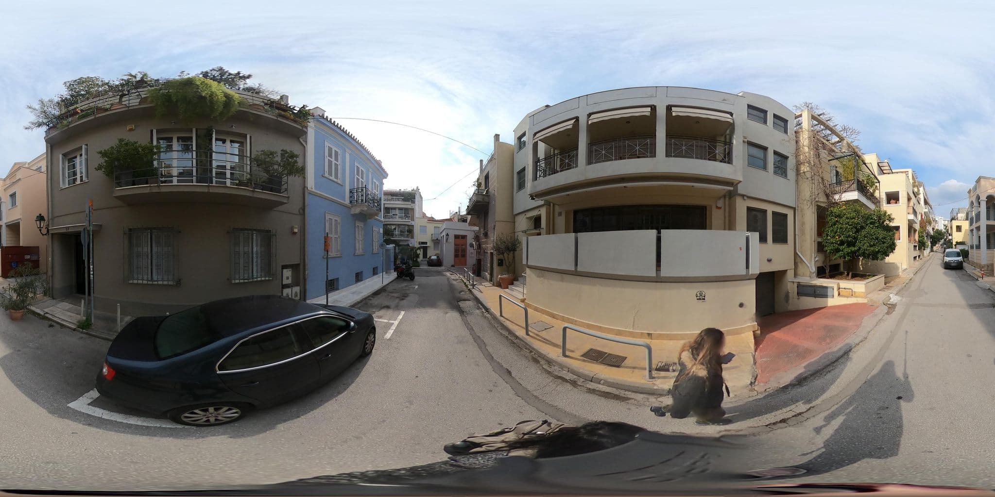 Street view near Stefanion Suites, Athens — © sokoukou (CC BY-SA · Mapillary)