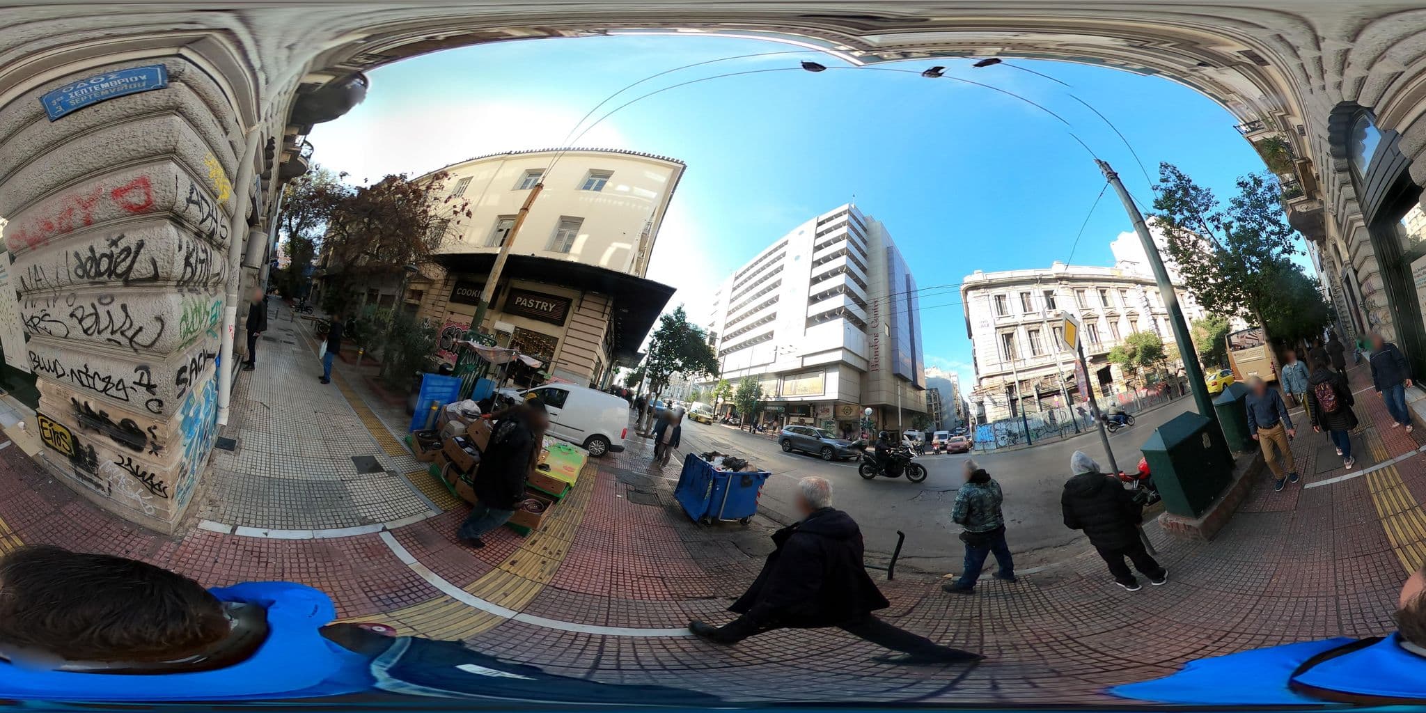Street view near Hotel Hellas, Athens — © thompsondt (CC BY-SA · Mapillary)