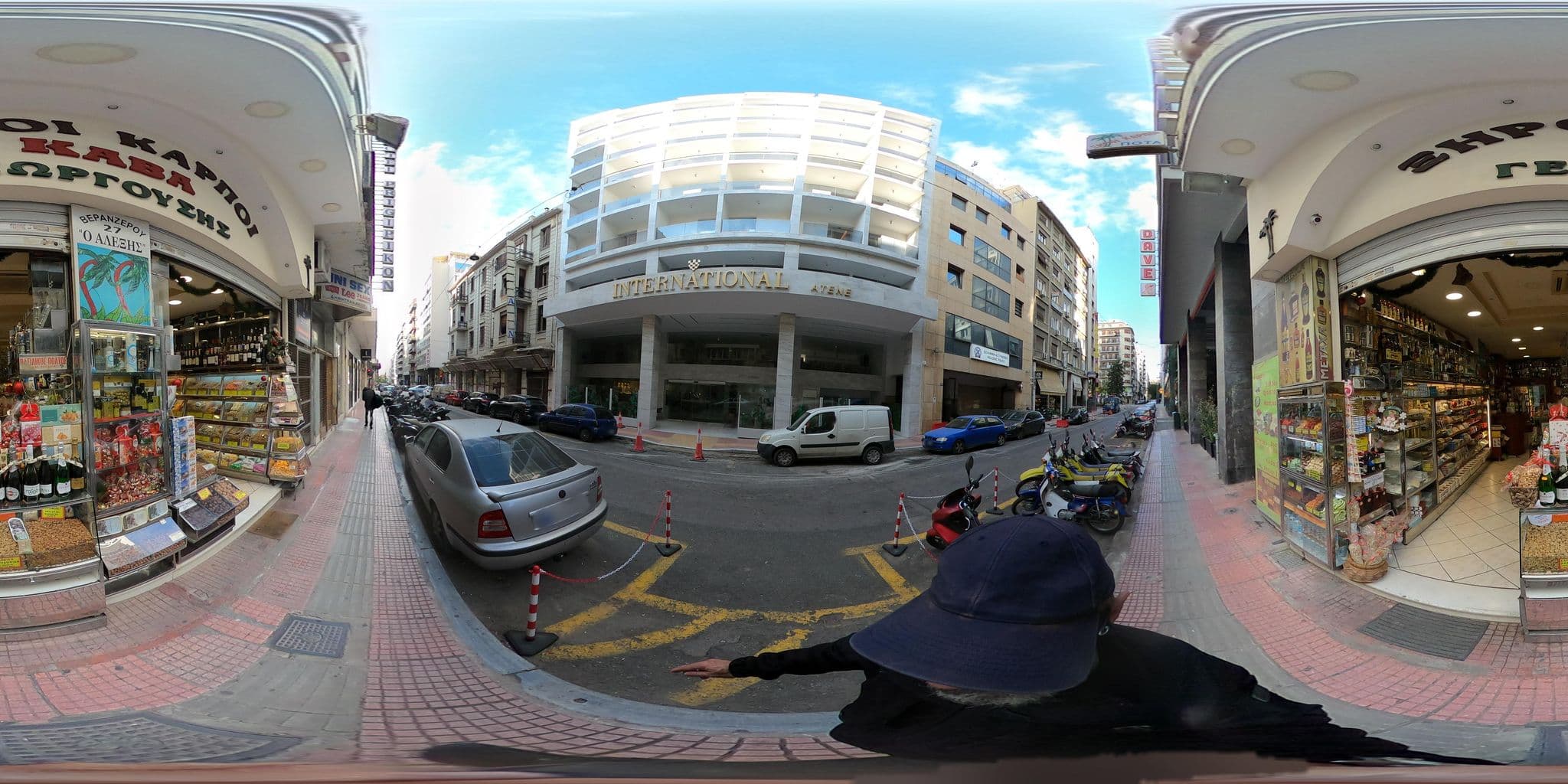 Street view near Iniohos Hotel, Athens — © costasl (CC BY-SA · Mapillary)