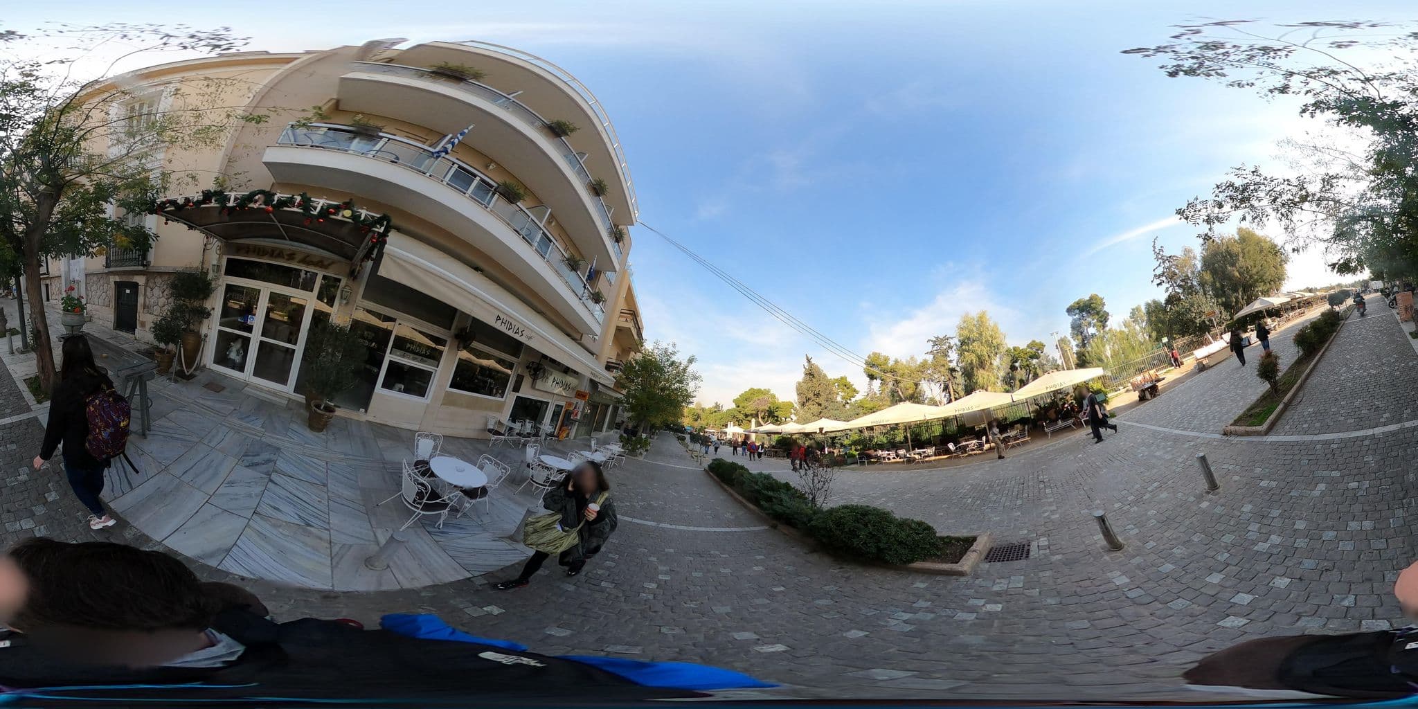 Street view near ΦΕΙΔΙΑΣ Ξενοδοχεία, Athens — © thompsondt (CC BY-SA · Mapillary)