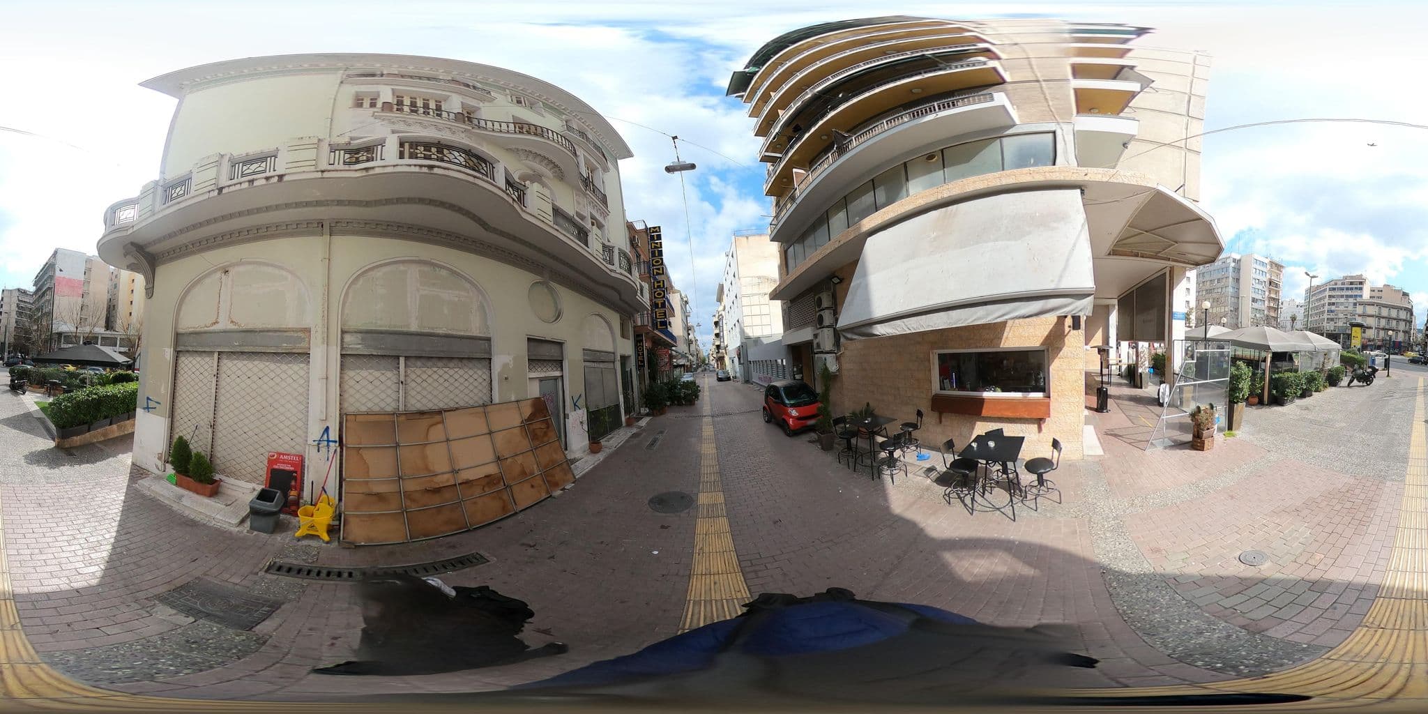 Street view near Minion Hotel, Athens — © Elefthkonst (CC BY-SA · Mapillary)