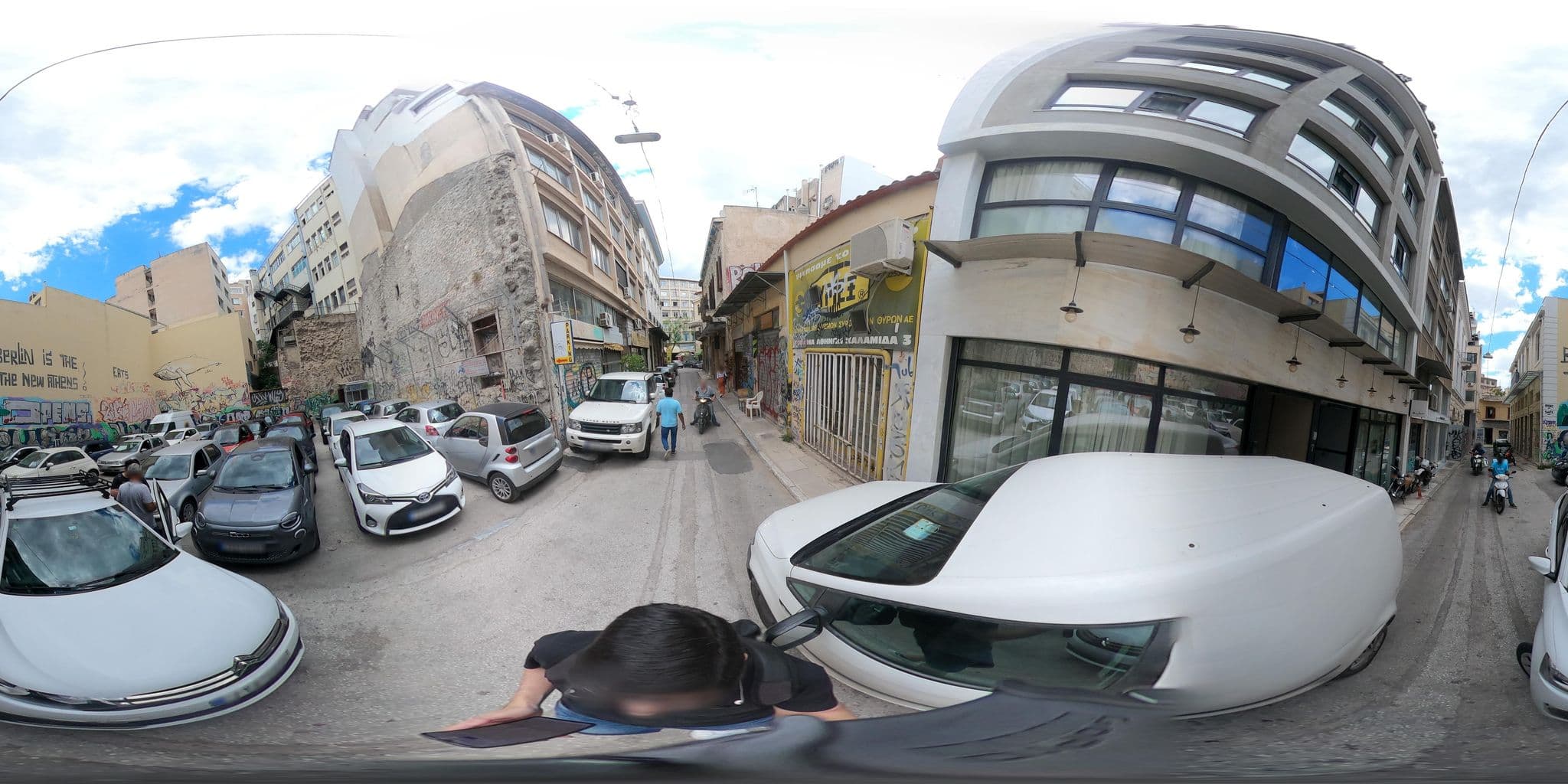 Street view near hotel monument, Athens — © alexbartzokas (CC BY-SA · Mapillary)