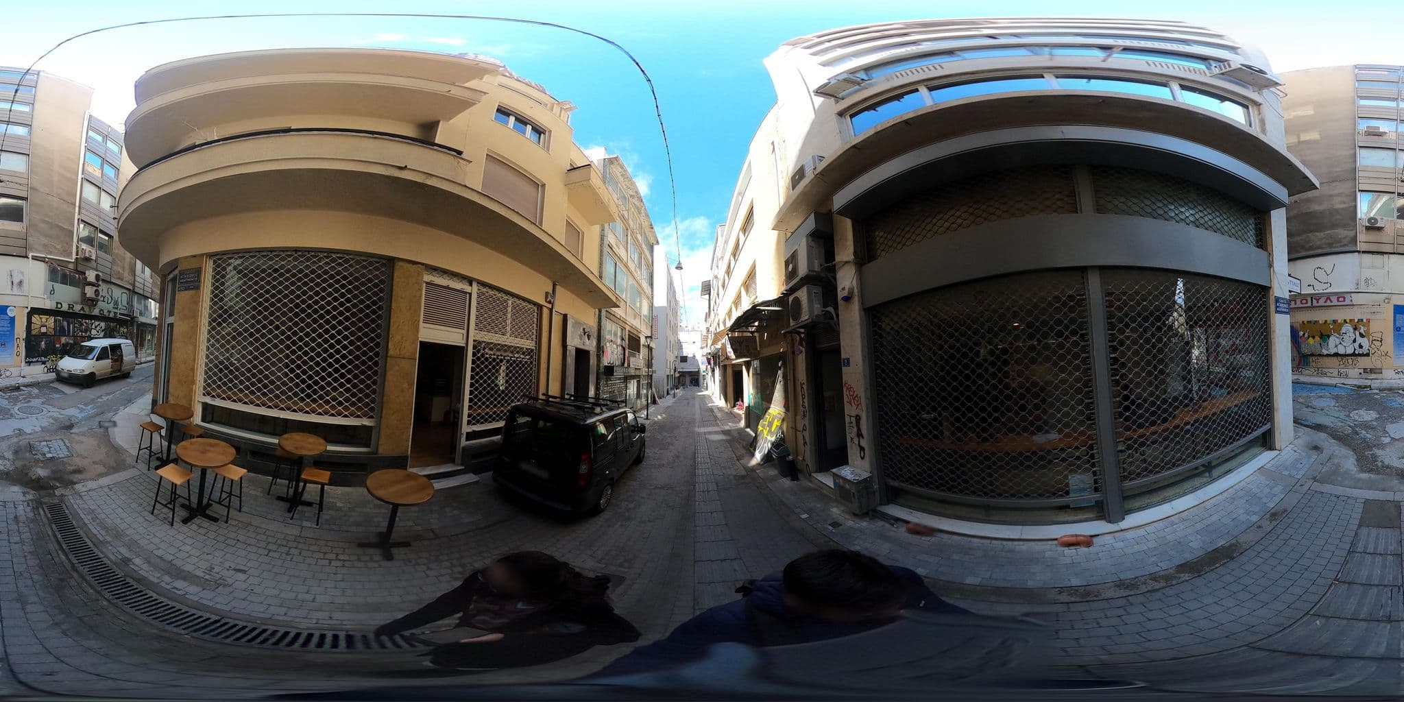 Street view near Color Cube, Athens — © alexbartzokas (CC BY-SA · Mapillary)