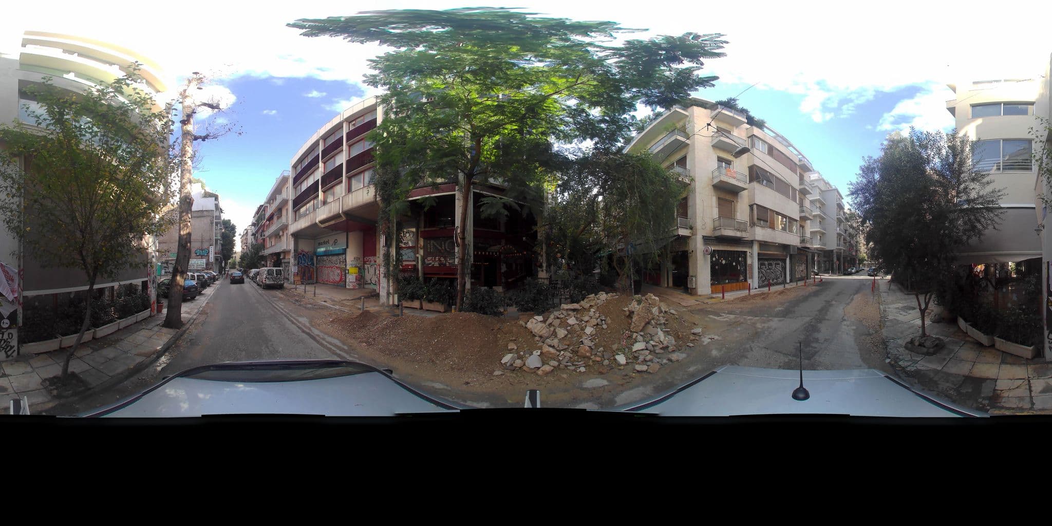 Street view near Welcommon Hostel, Athens — © zaf3kala (CC BY-SA · Mapillary)