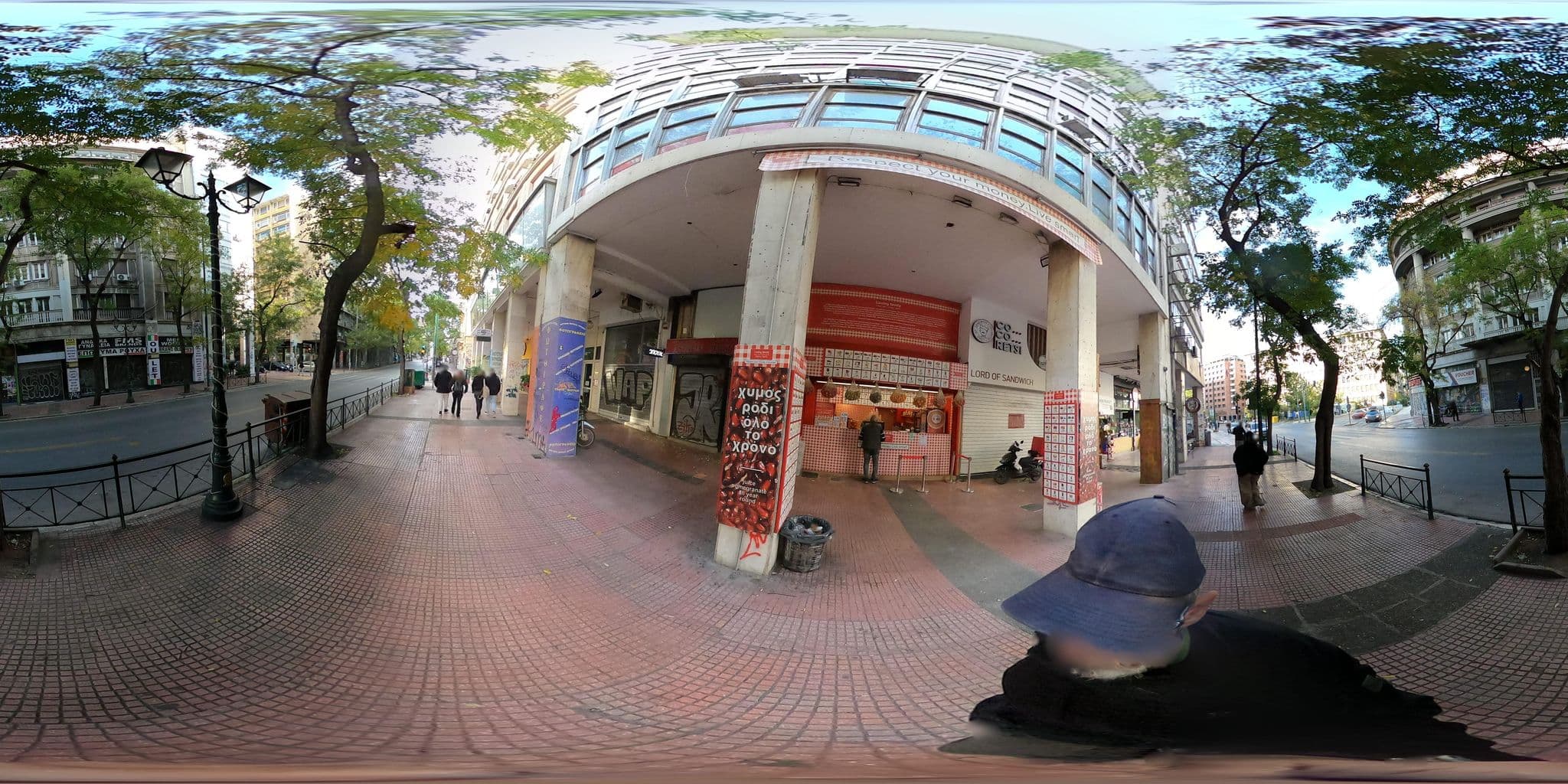 Street view near Mayorka Studios, Athens — © costasl (CC BY-SA · Mapillary)