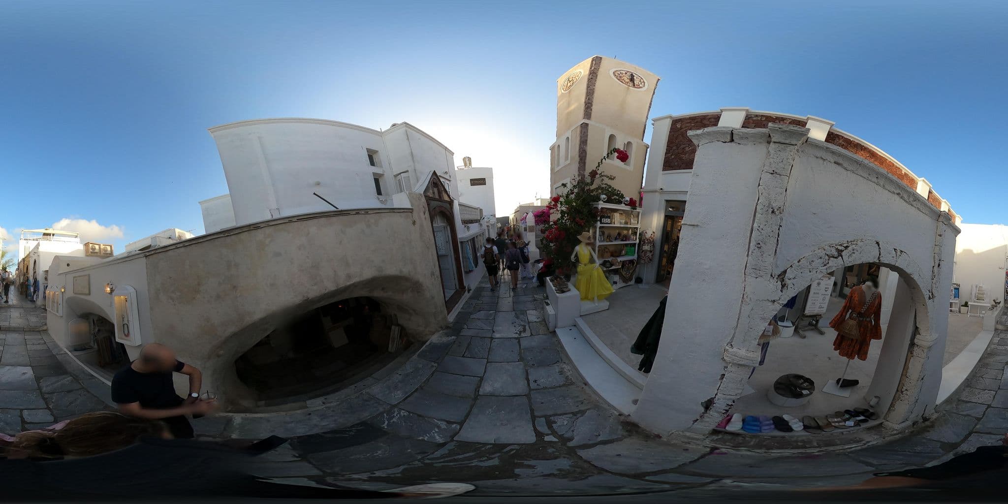 Street view near Canvas Suites, Oía — © efikour (CC BY-SA · Mapillary)