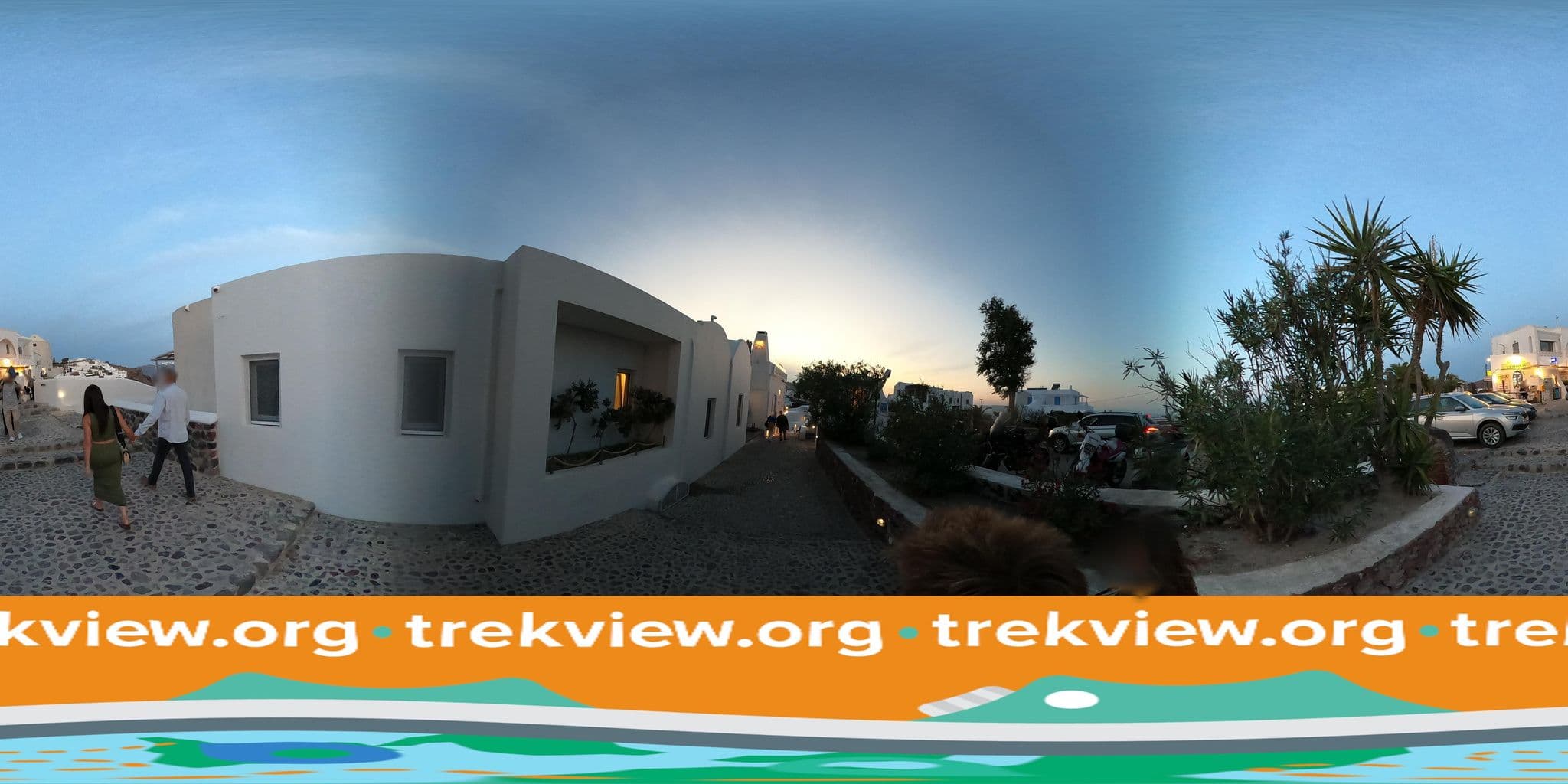 Street view near Strogili Traditional Houses, Oía — © trekviewed (CC BY-SA · Mapillary)