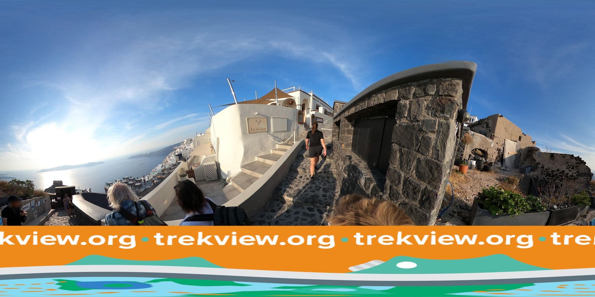 Street view near Kivotos Hotel Santorini, Firá — © trekviewed (CC BY-SA · Mapillary)