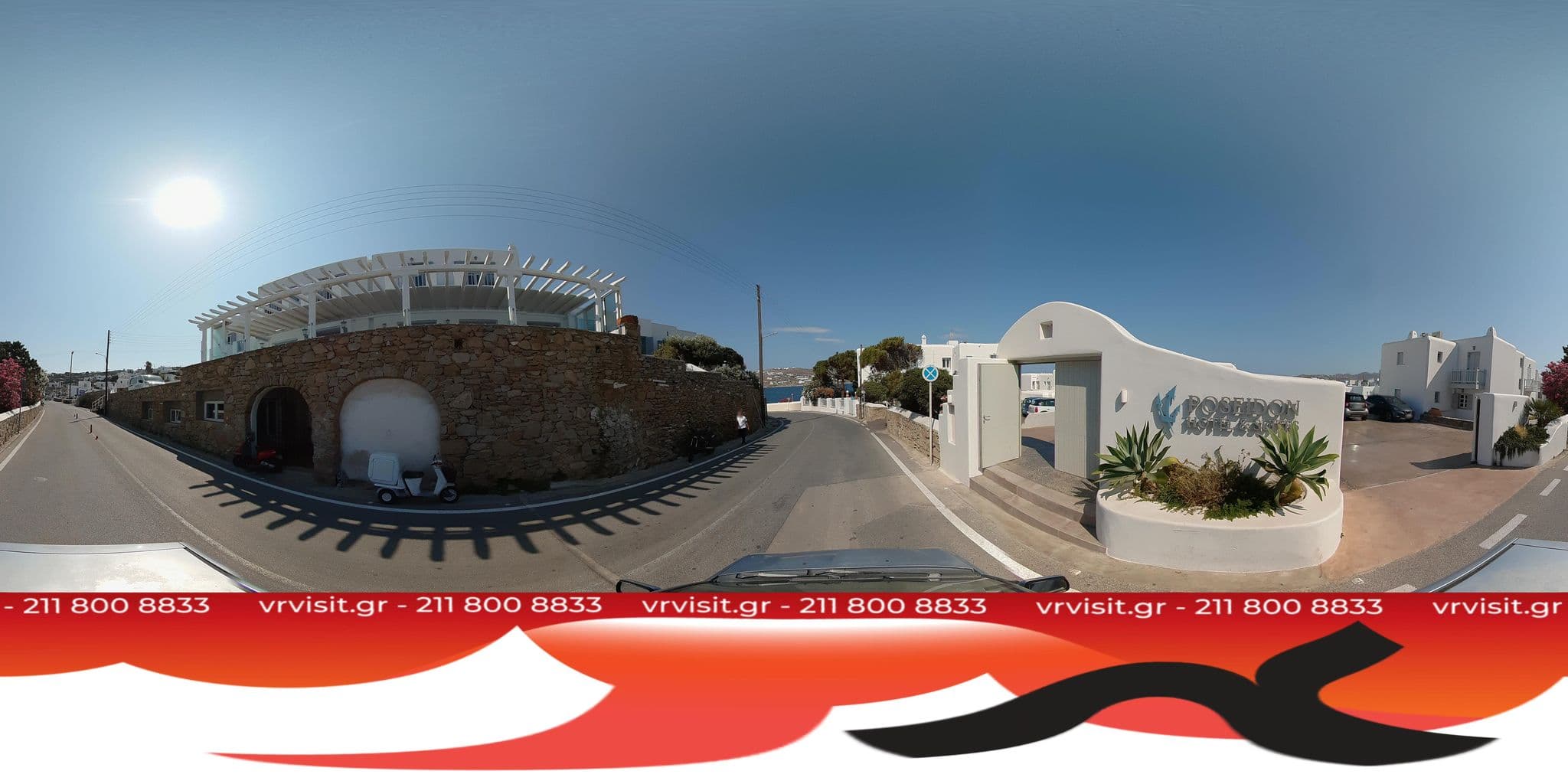 Street view near Adonis Hotel, Mykonos — © VRvisit (CC BY-SA · Mapillary)