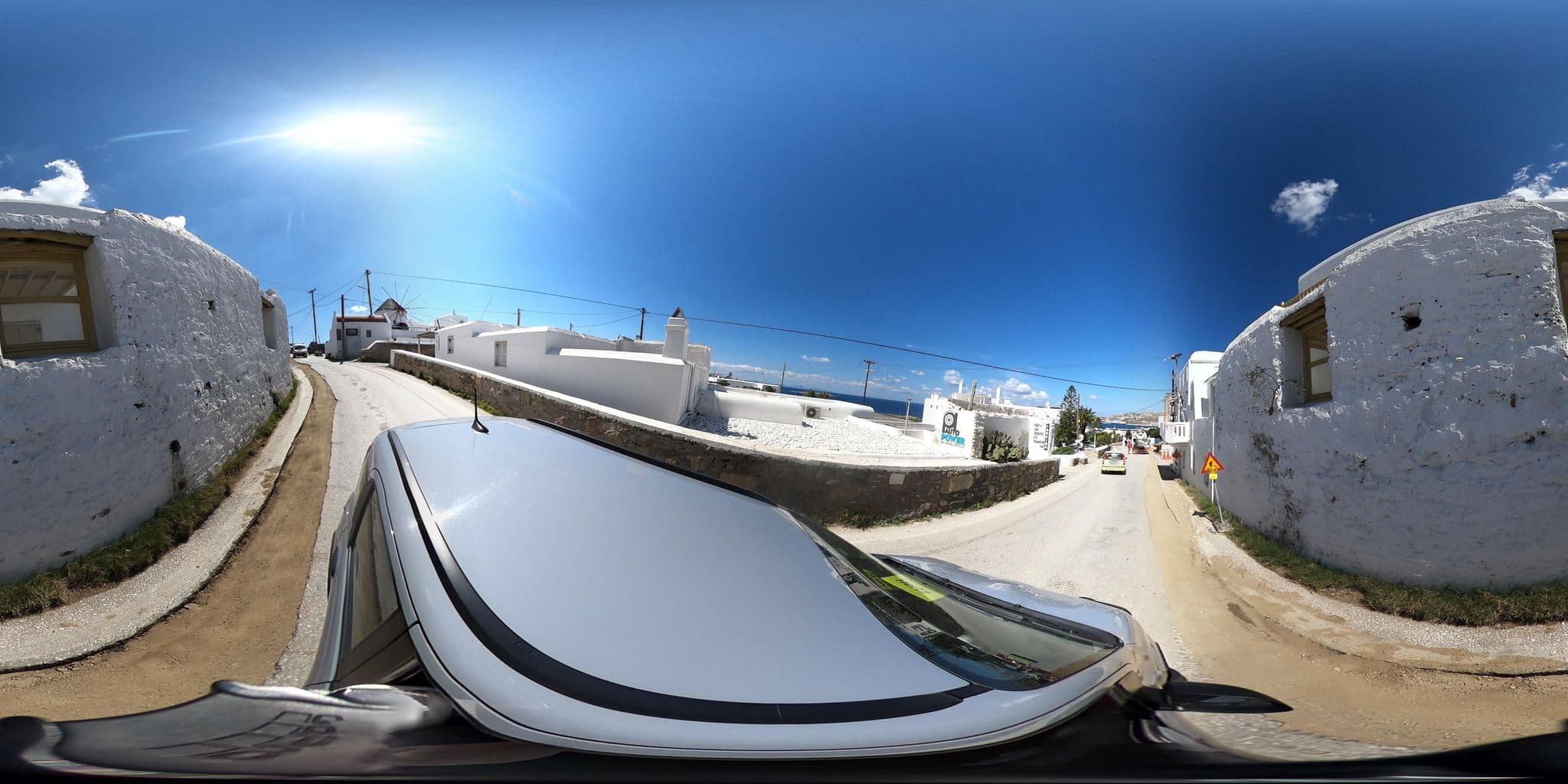 Street view near Despotiko Hotel, Mykonos — © efikour (CC BY-SA · Mapillary)
