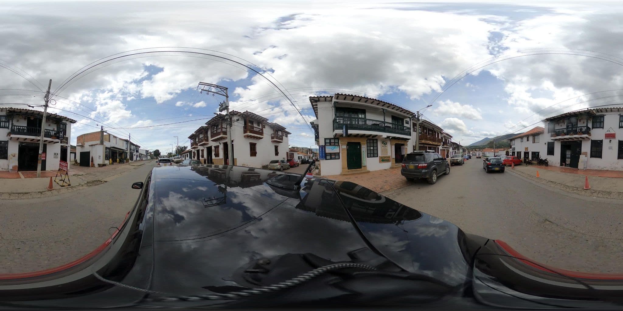 Street view near Hostal Miraflores, Villa de Leyva — © angoca (CC BY-SA · Mapillary)