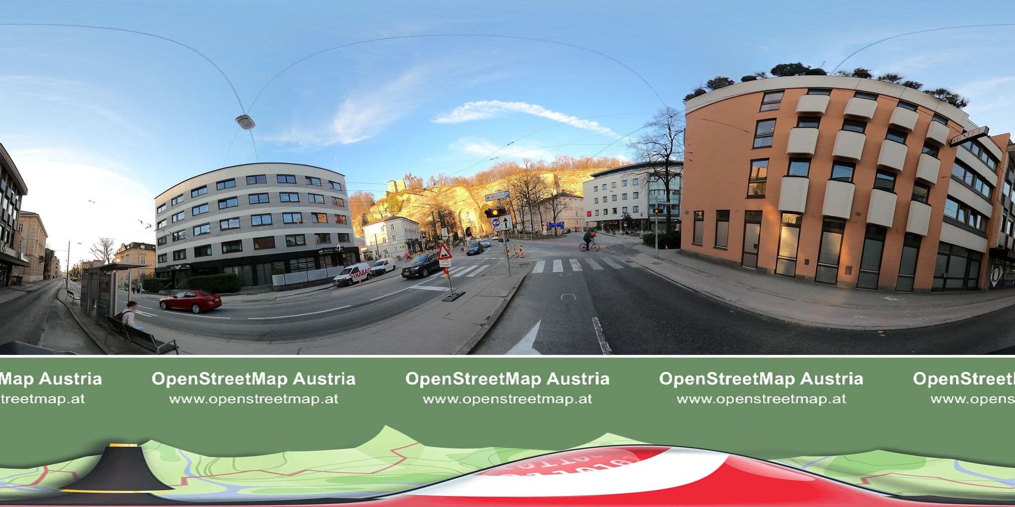 Street view near Hotel Neutor, Salzburg — © OidaHeast (CC BY-SA · Mapillary)