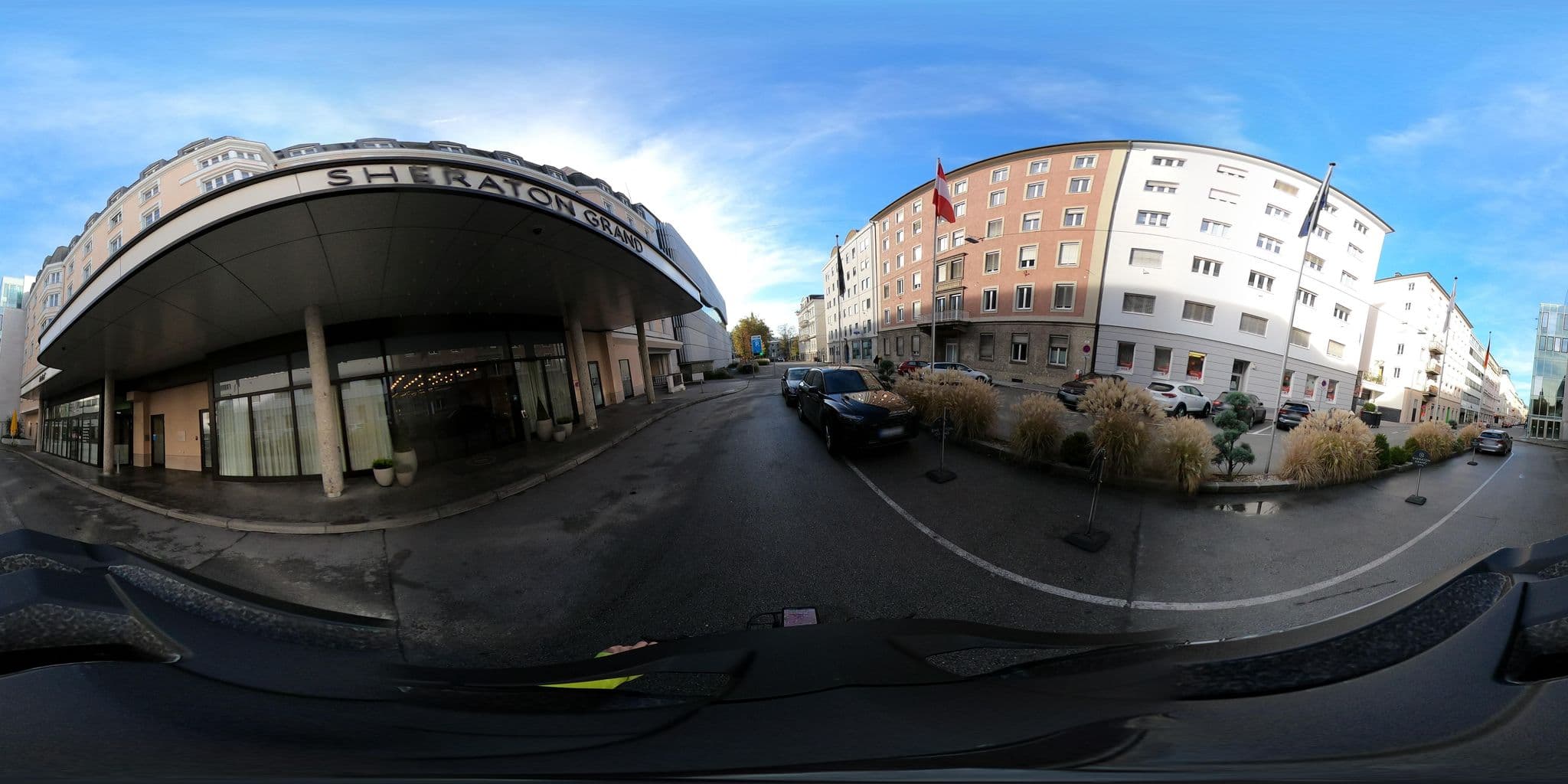 Street view near Sheraton Salzburg Hotel, Salzburg — © OidaHeast (CC BY-SA · Mapillary)