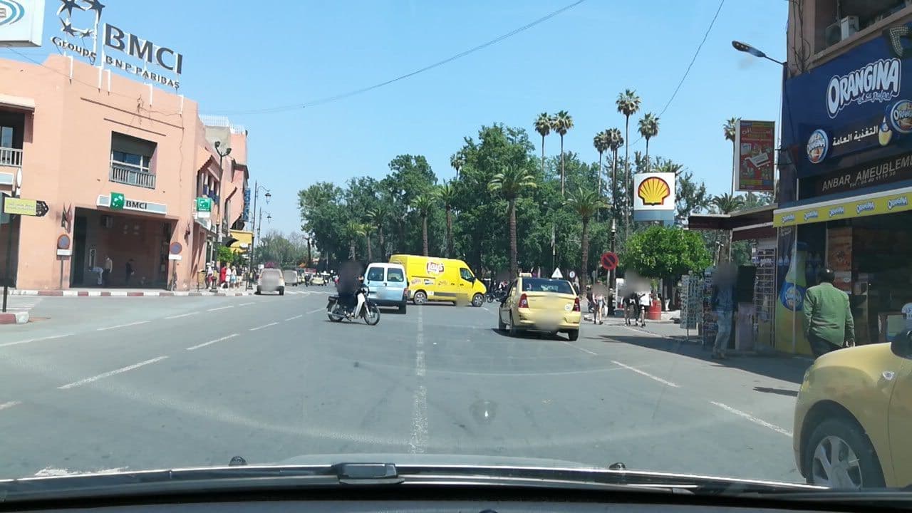 Street view near Hotel Narjisse, Marrakesh — © theredcity18 (CC BY-SA · Mapillary)