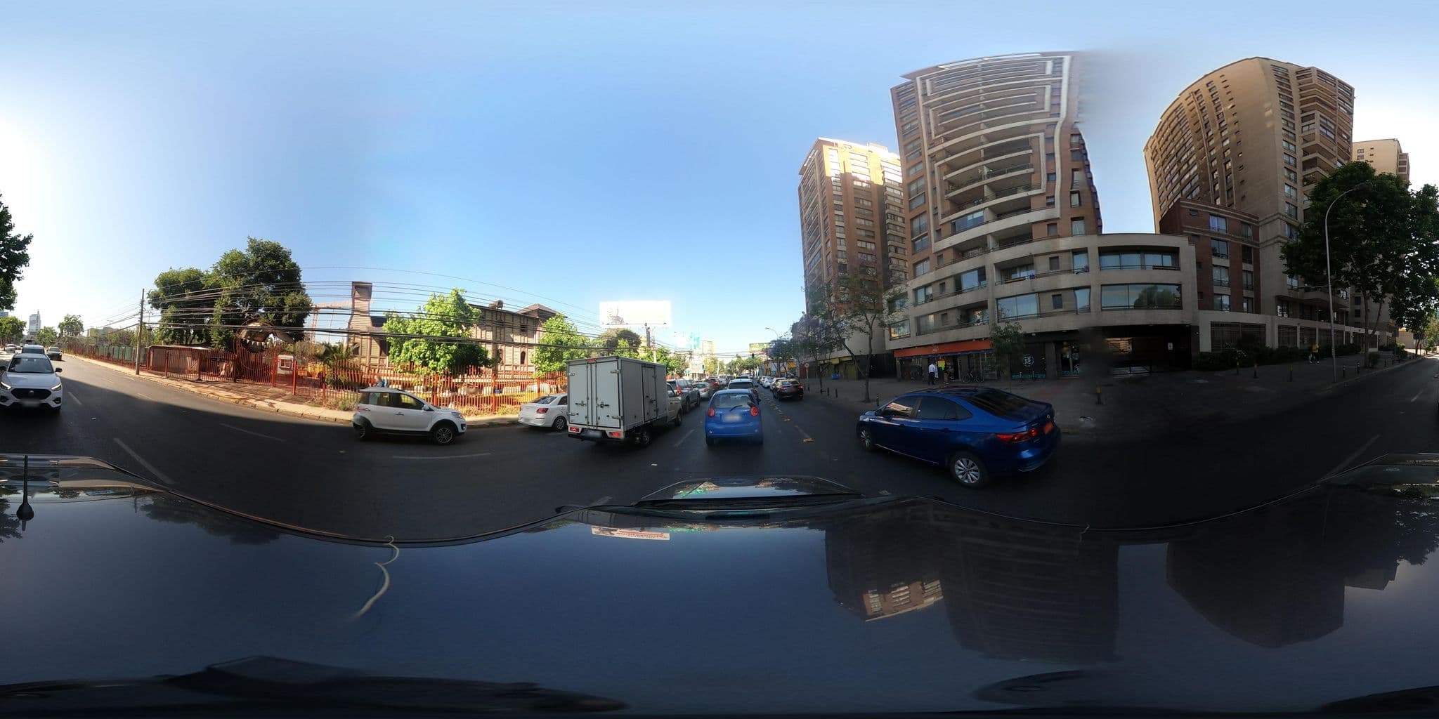 Street view near Viajeros Departamentos Amoblados, Santiago — © kaart_360 (CC BY-SA · Mapillary)