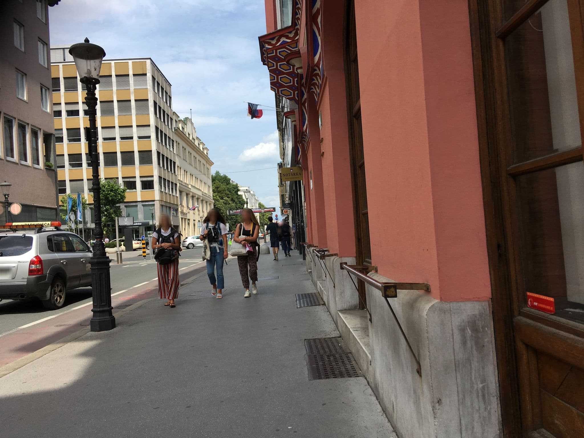 Street view near Grand Hotel Union, Ljubljana — © jerneja (CC BY-SA · Mapillary)